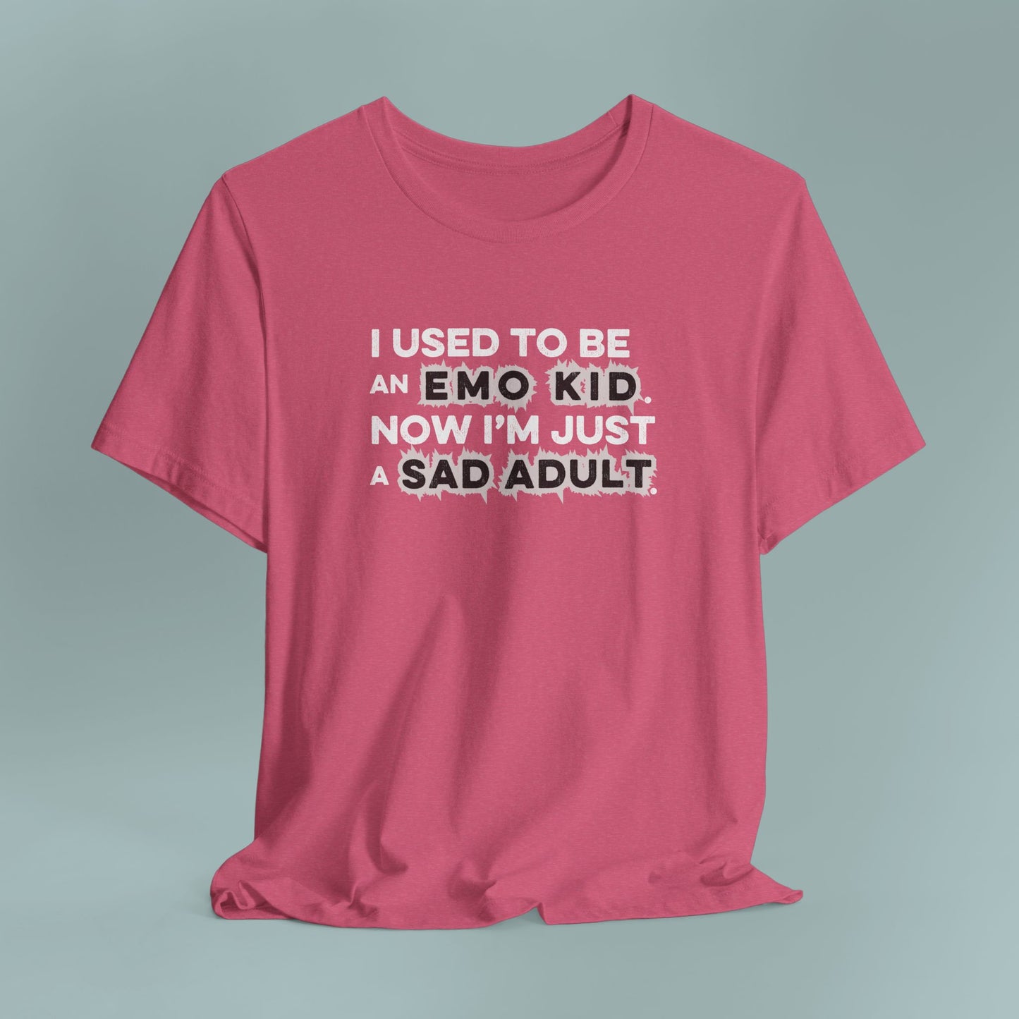 Former Emo Kid T-Shirt, Unisex Short Sleeve Tee, Gift for Sad Adults, Emo Fashion Tee, Casual Everyday Wear, Funny T-Shirt
