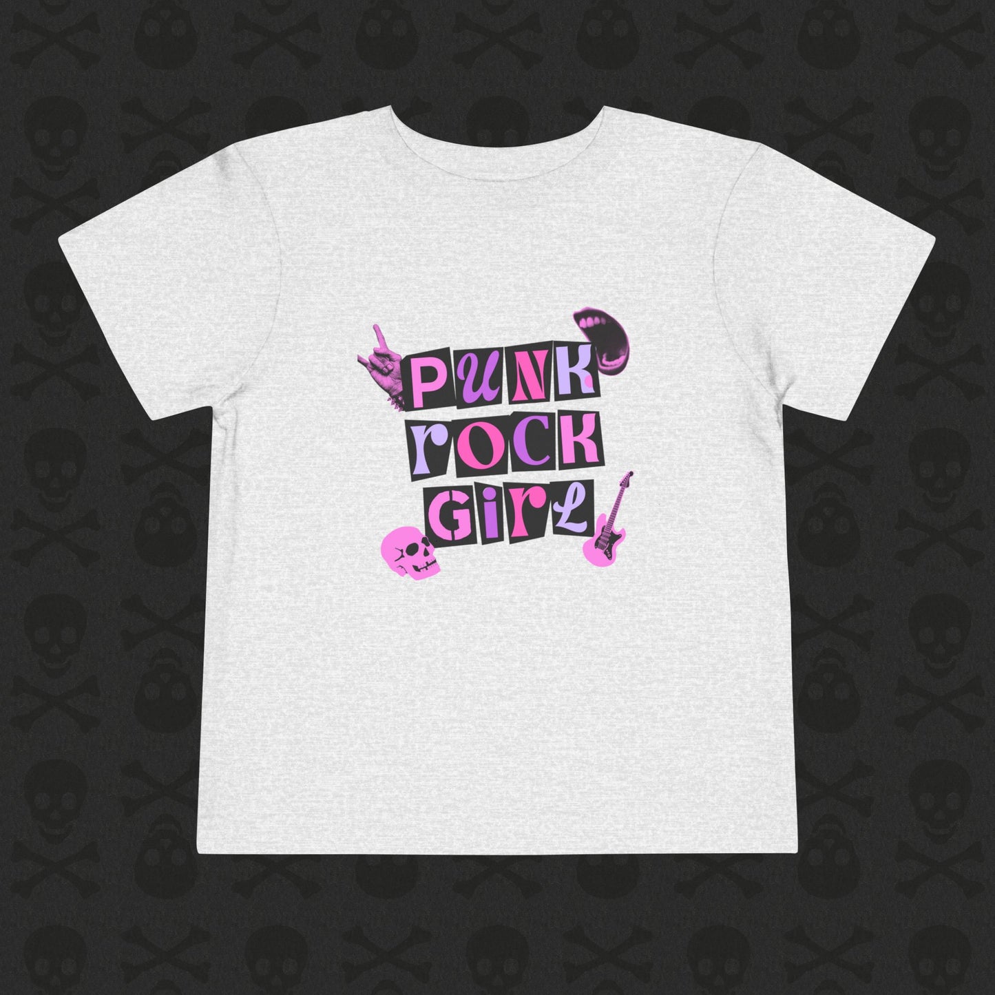 Punk Rock Girl Toddler Tee | Cute Kids Graphic T-Shirt | Trendy Toddler Gift, Birthday Outfit, Rocker Style
