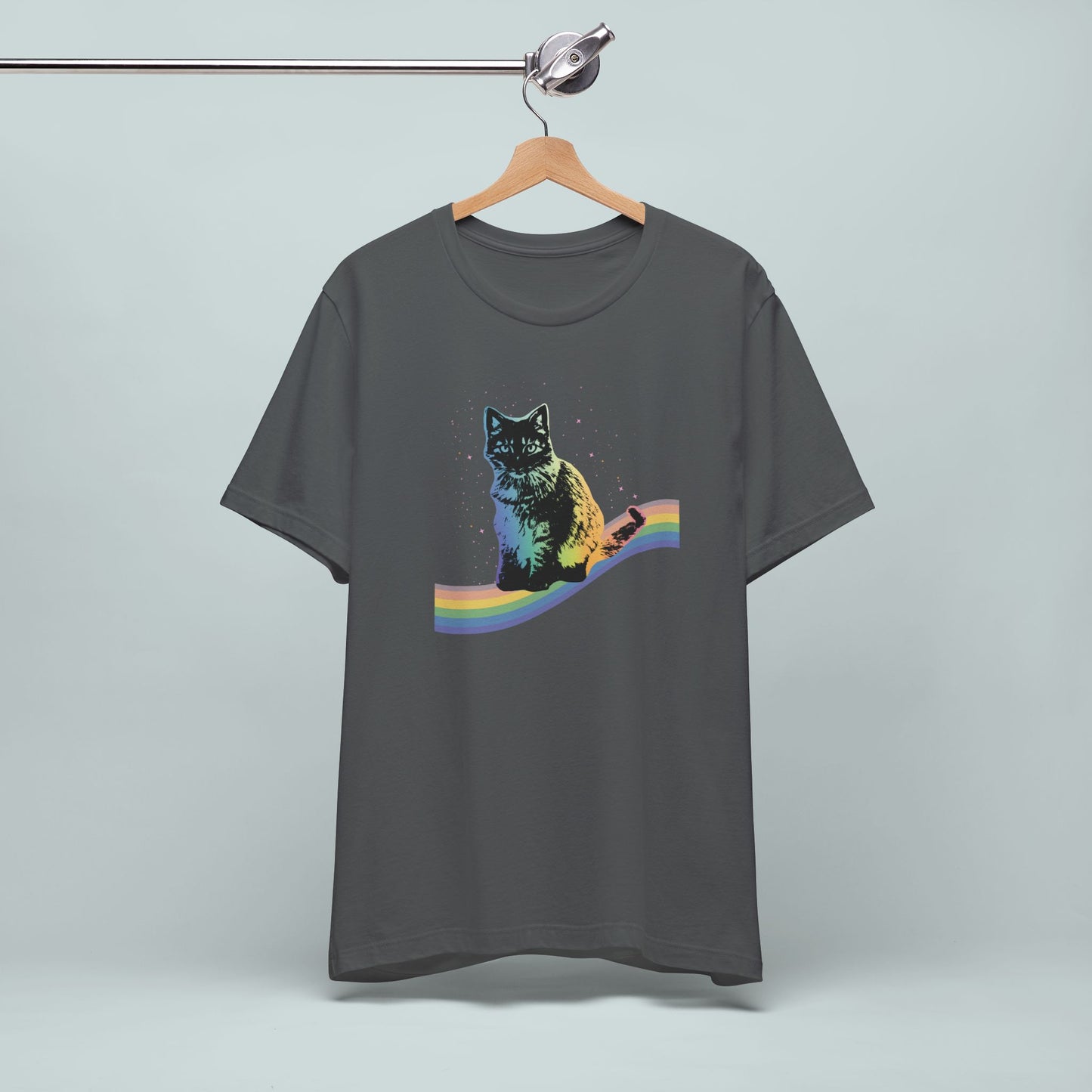 Rainbow Cat Unisex Tee, LGBTQ Pride Shirt, Colorful Kitty T-Shirt, Gay Pride Apparel, Cat Lover Gift