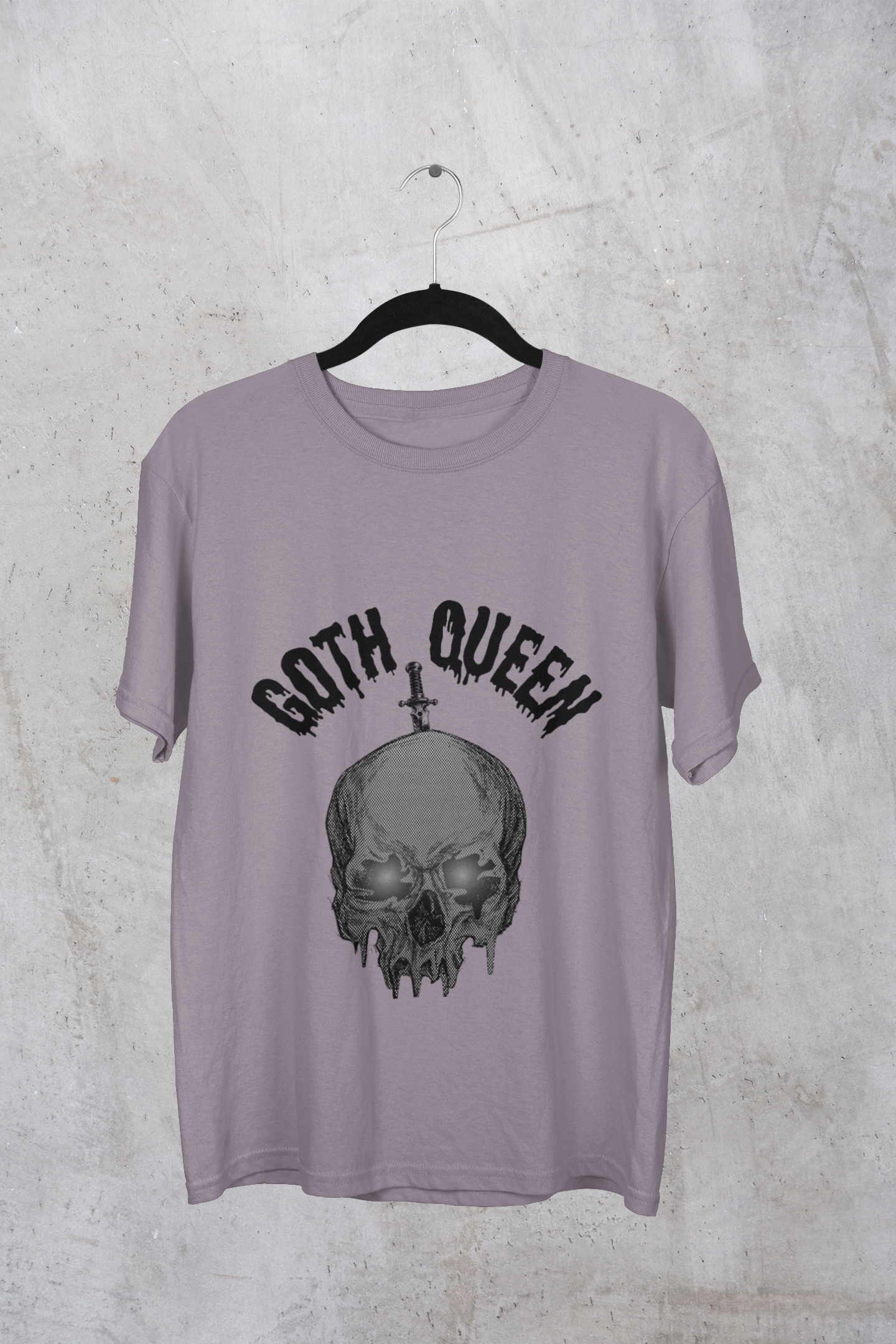 Camiseta de Reina Gótica con Calavera y Daga: Ropa Alternativa, Punk, Rock, Emo y Grunge