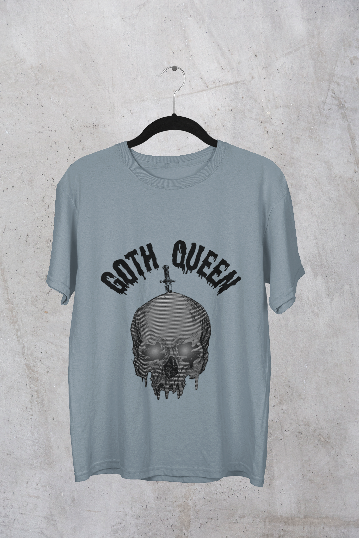 Camiseta de Reina Gótica con Calavera y Daga: Ropa Alternativa, Punk, Rock, Emo y Grunge