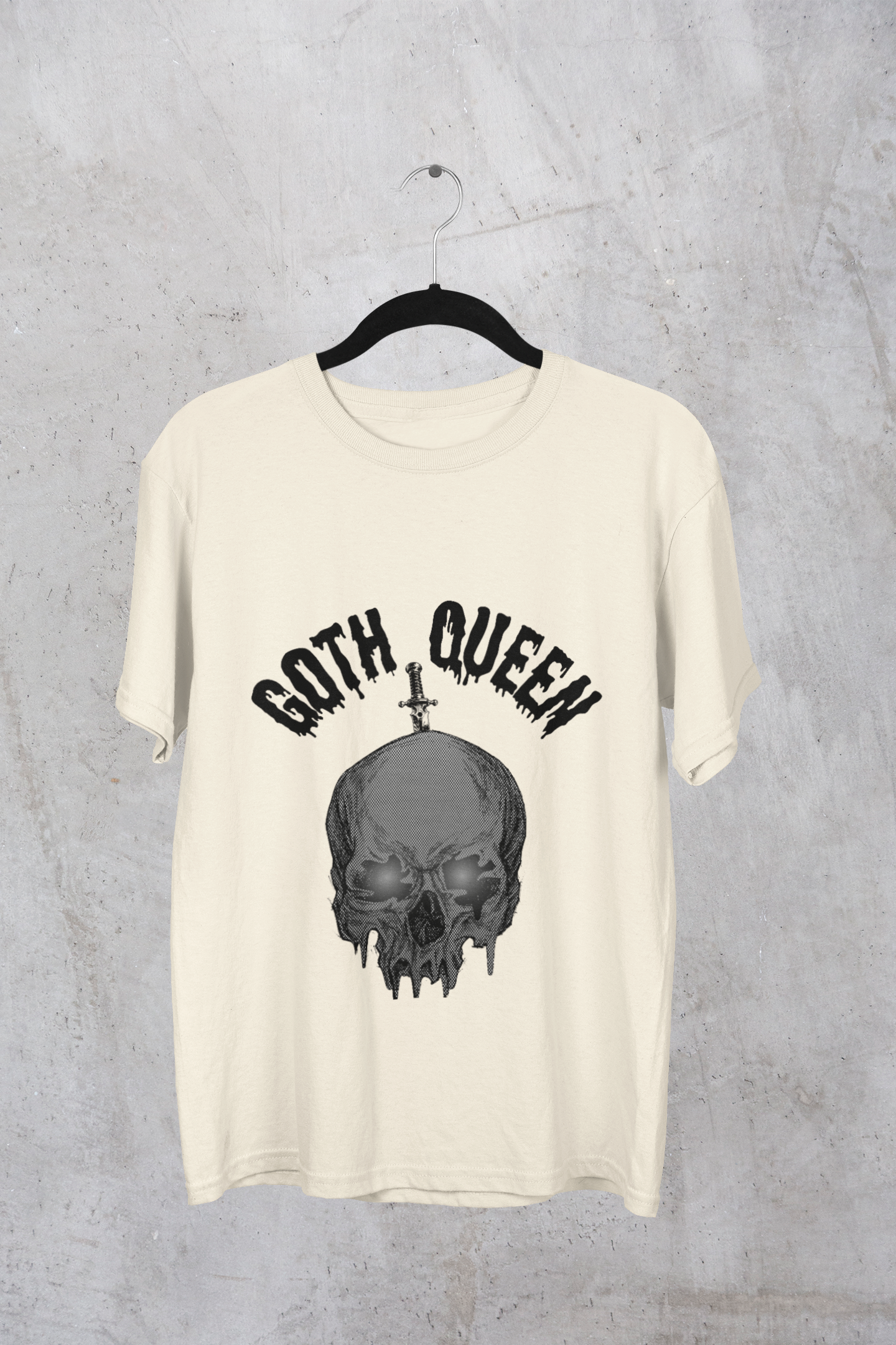 Camiseta de Reina Gótica con Calavera y Daga: Ropa Alternativa, Punk, Rock, Emo y Grunge