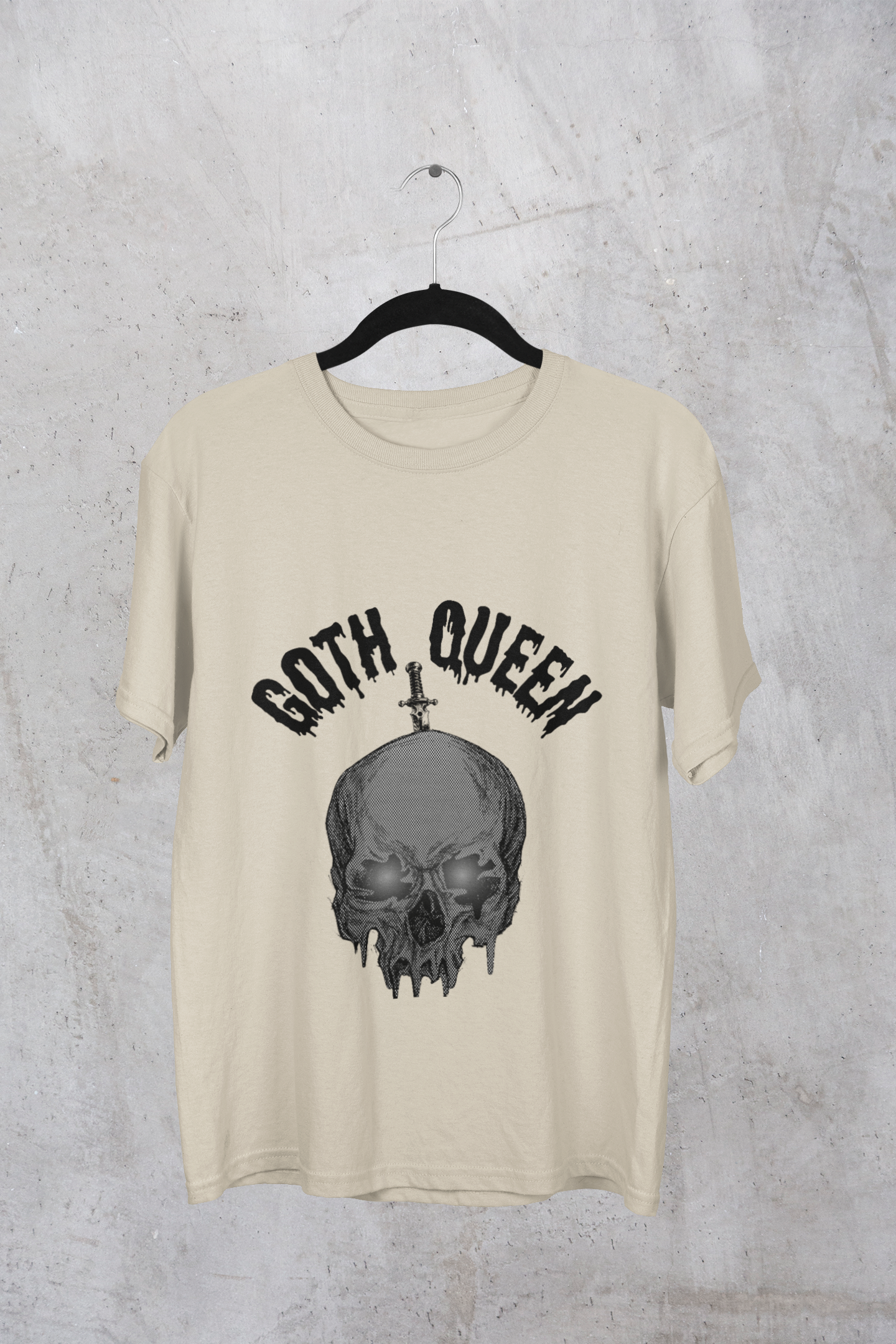 Camiseta de Reina Gótica con Calavera y Daga: Ropa Alternativa, Punk, Rock, Emo y Grunge