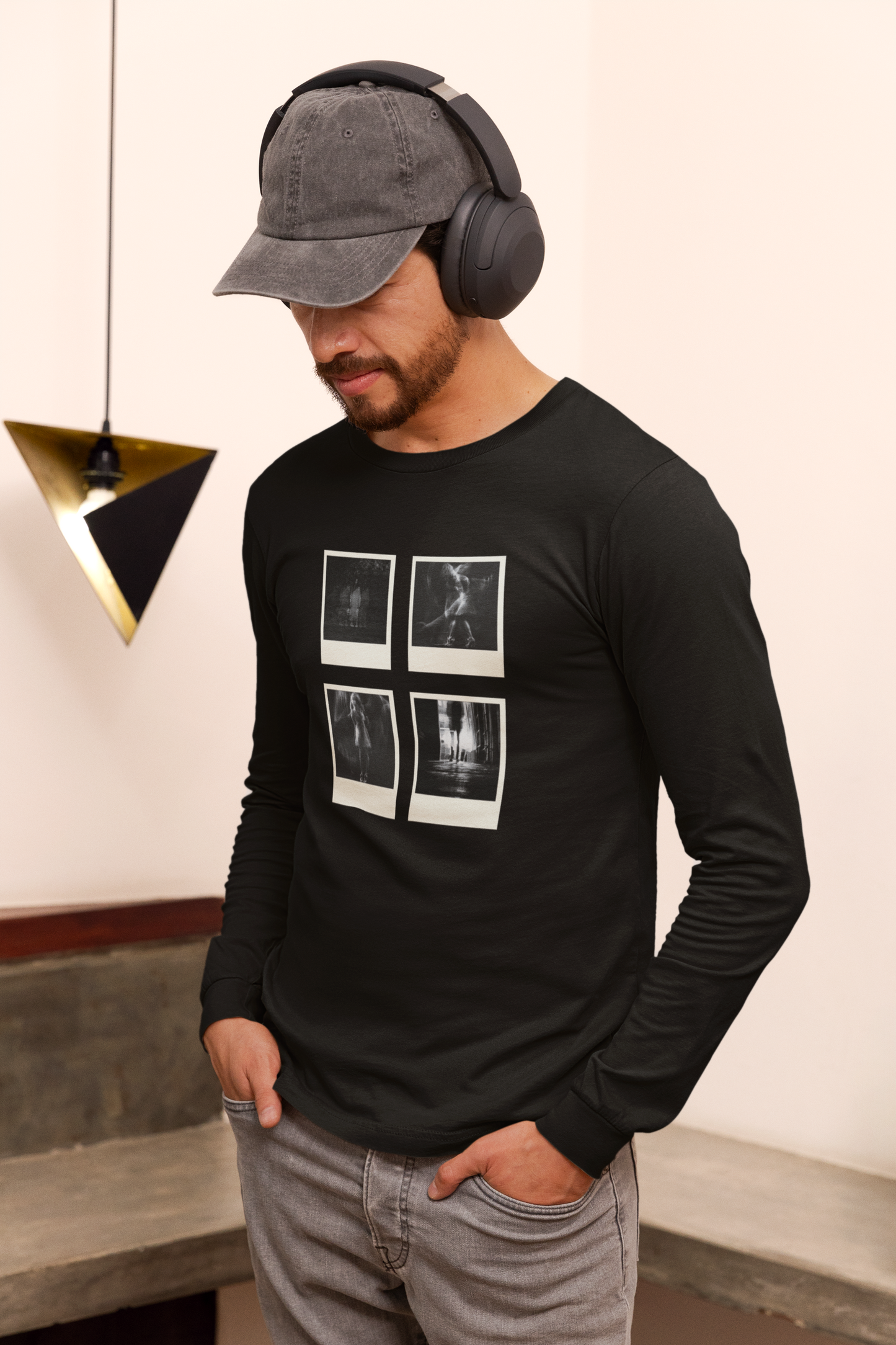 Camiseta de manga larga fantasmal Polaroids of Apparitions, camiseta de algodón embrujada, camiseta vintage Spirit, camiseta unisex de fotografía paranormal