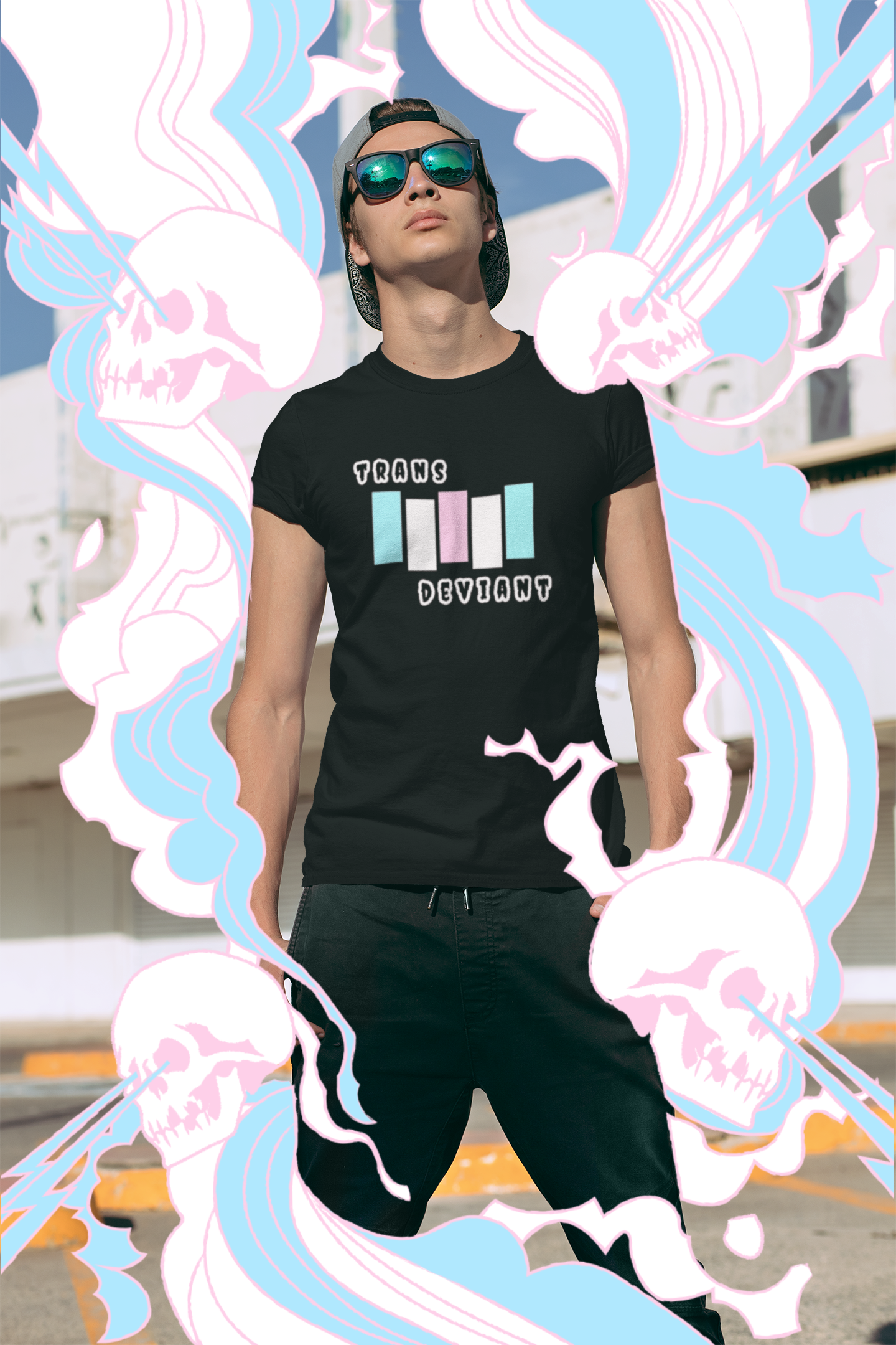 Camiseta gráfica trans desviada, camiseta unisex de algodón con cuello redondo, ropa LGBTQ+, regalo para el Mes del Orgullo, moda inclusiva, transgénero