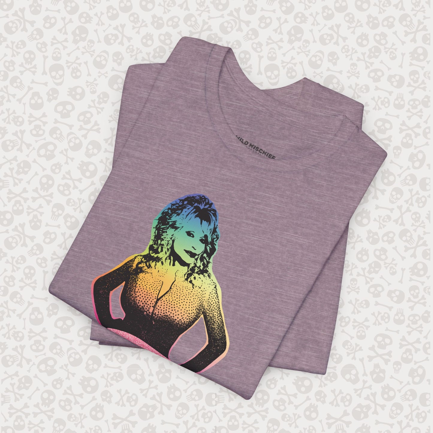 Rainbow Dolly Parton Tee, Dolly Pride Shirt, Unisex Graphic T-Shirt, Music Fan Gift, Concert Apparel, Gay Country Western Clothing