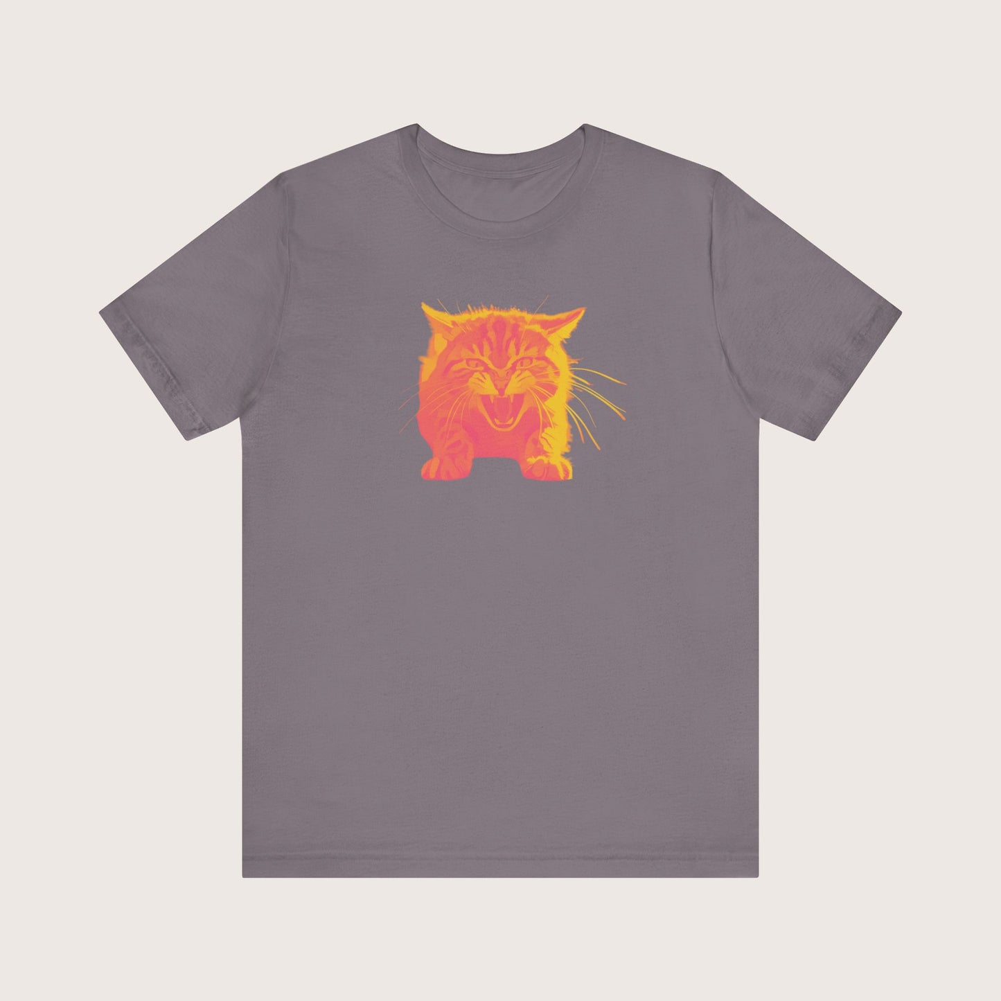 Angry Cat T-Shirt, Vibrant Color Combinations - Unisex Tee, Funny Graphic Shirt, Cat Lover Gift, Cool Tee