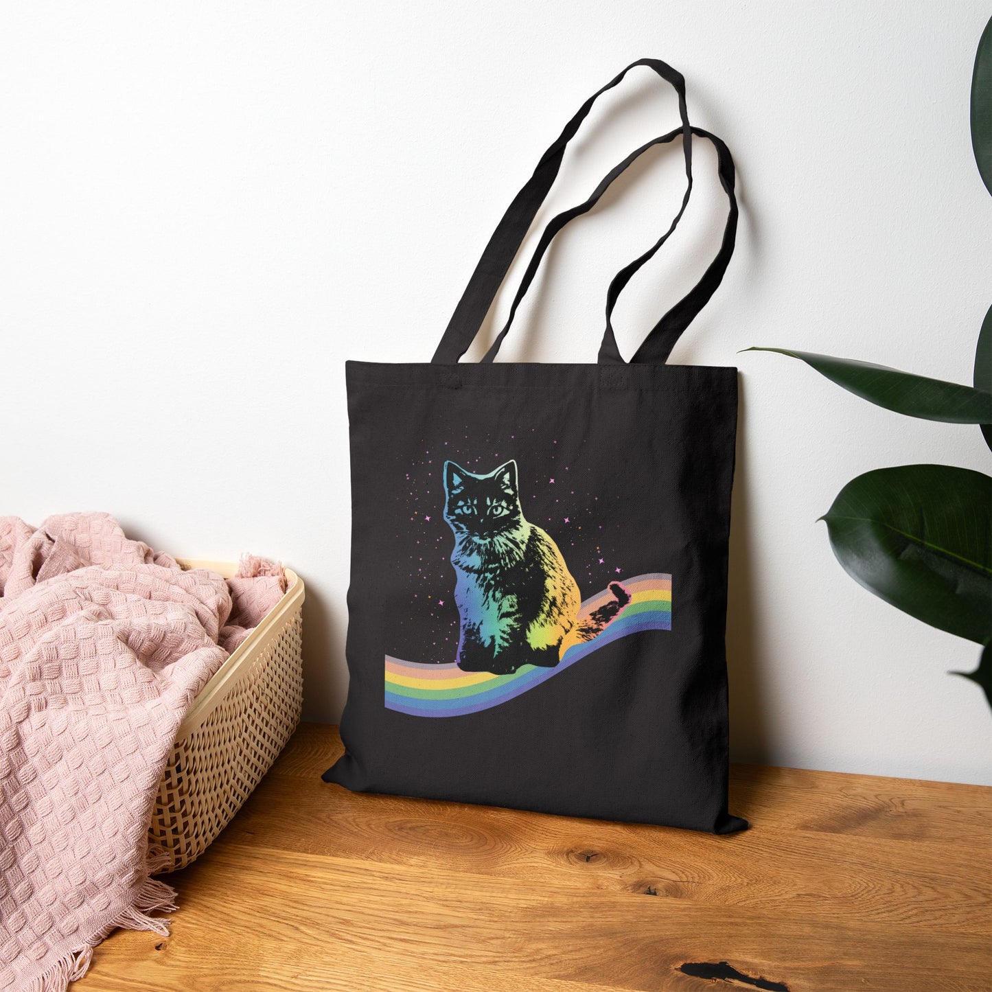 Colorful Cat Tote Bag, Cat Lover Gift, Eco-Friendly Shopping Bag, Cute Pet Accessory, Fun Beach Tote, Vibrant Animal Art, Pride Tote, LGBTQ,