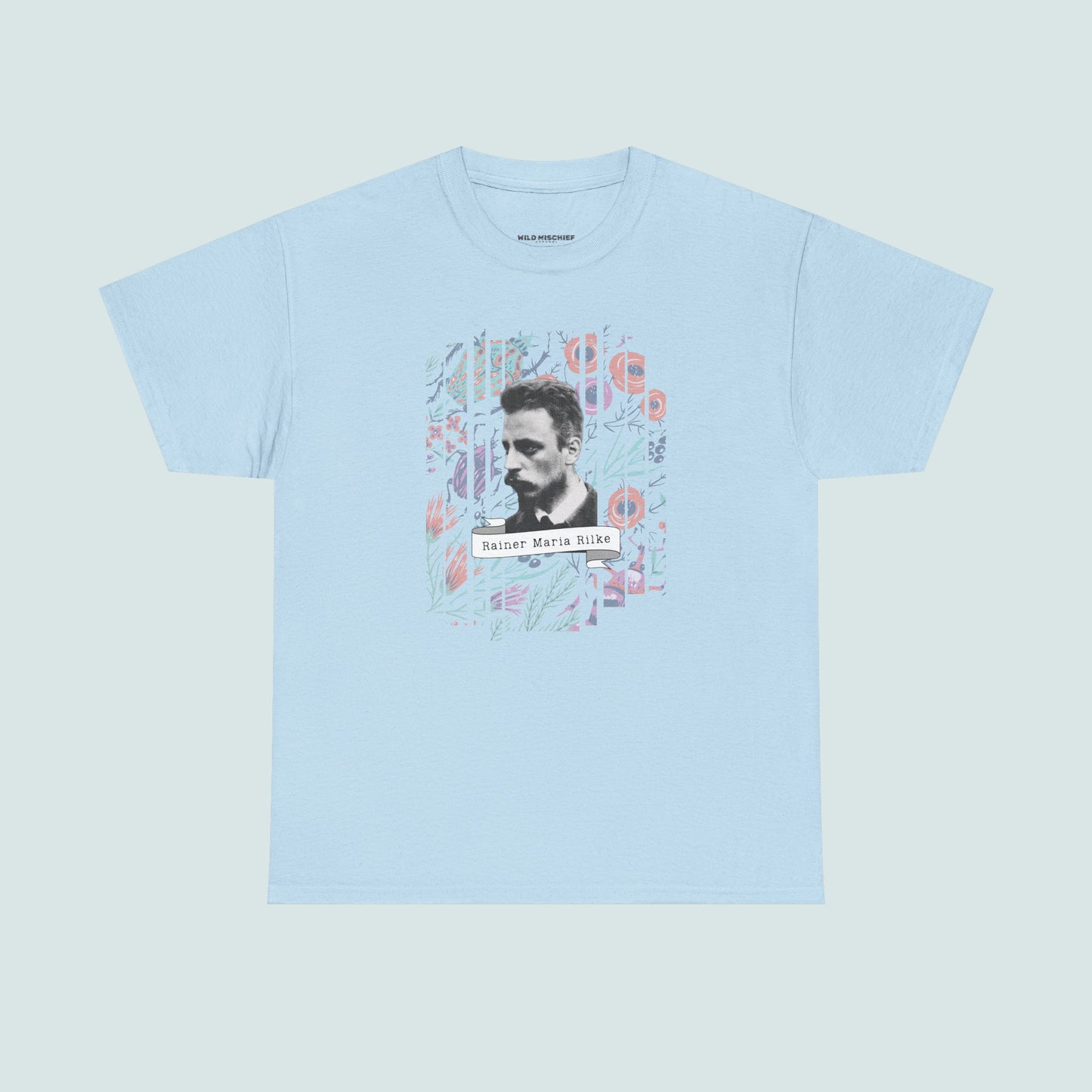 Camiseta de poesía de Rainer Maria Rilke, camiseta literaria, regalo de poesía, camiseta de poeta, regalo de escritor, floral