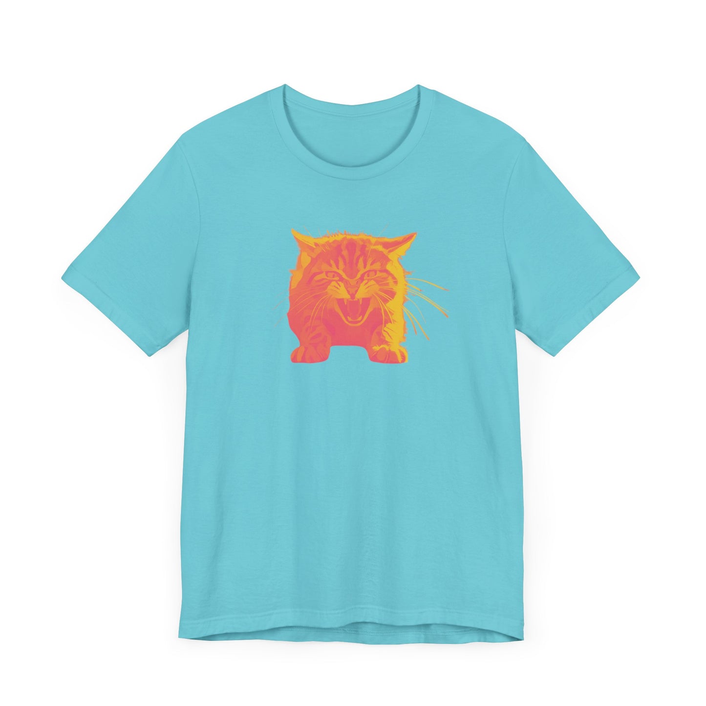 Angry Cat T-Shirt, Vibrant Color Combinations - Unisex Tee, Funny Graphic Shirt, Cat Lover Gift, Cool Tee