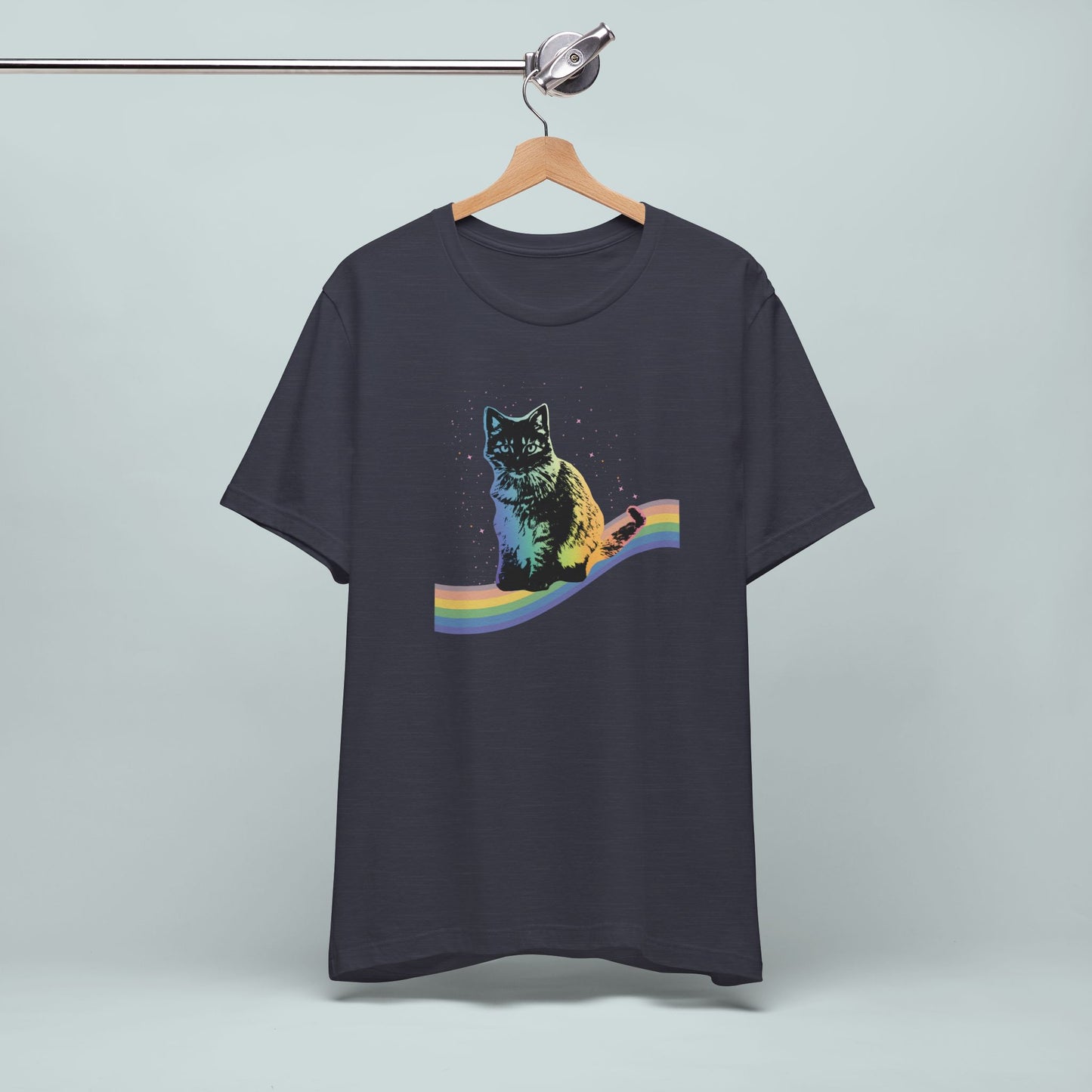 Rainbow Cat Unisex Tee, LGBTQ Pride Shirt, Colorful Kitty T-Shirt, Gay Pride Apparel, Cat Lover Gift