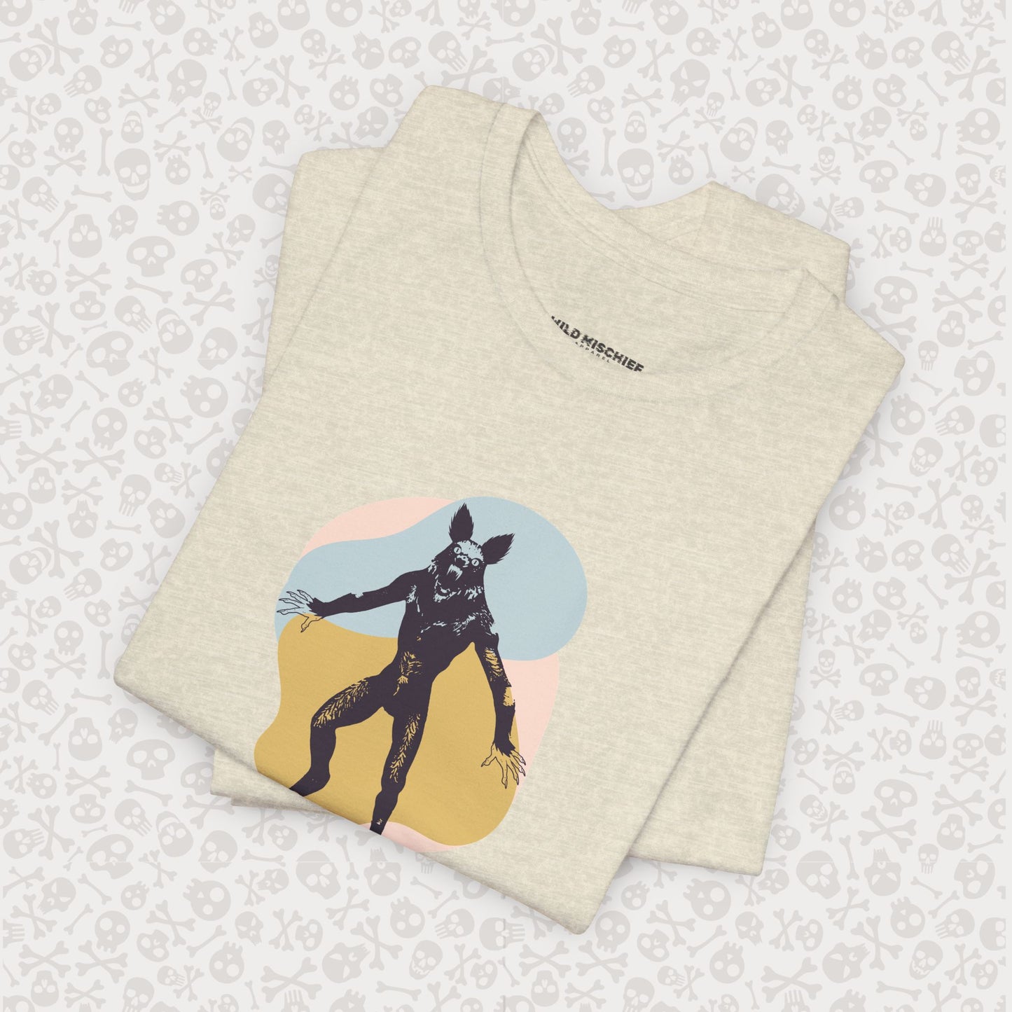 Camiseta abstracta con gráfico de hombre lobo, unisex, de Halloween, de terror, de luna llena, de Teen Wolf, de Cryptids