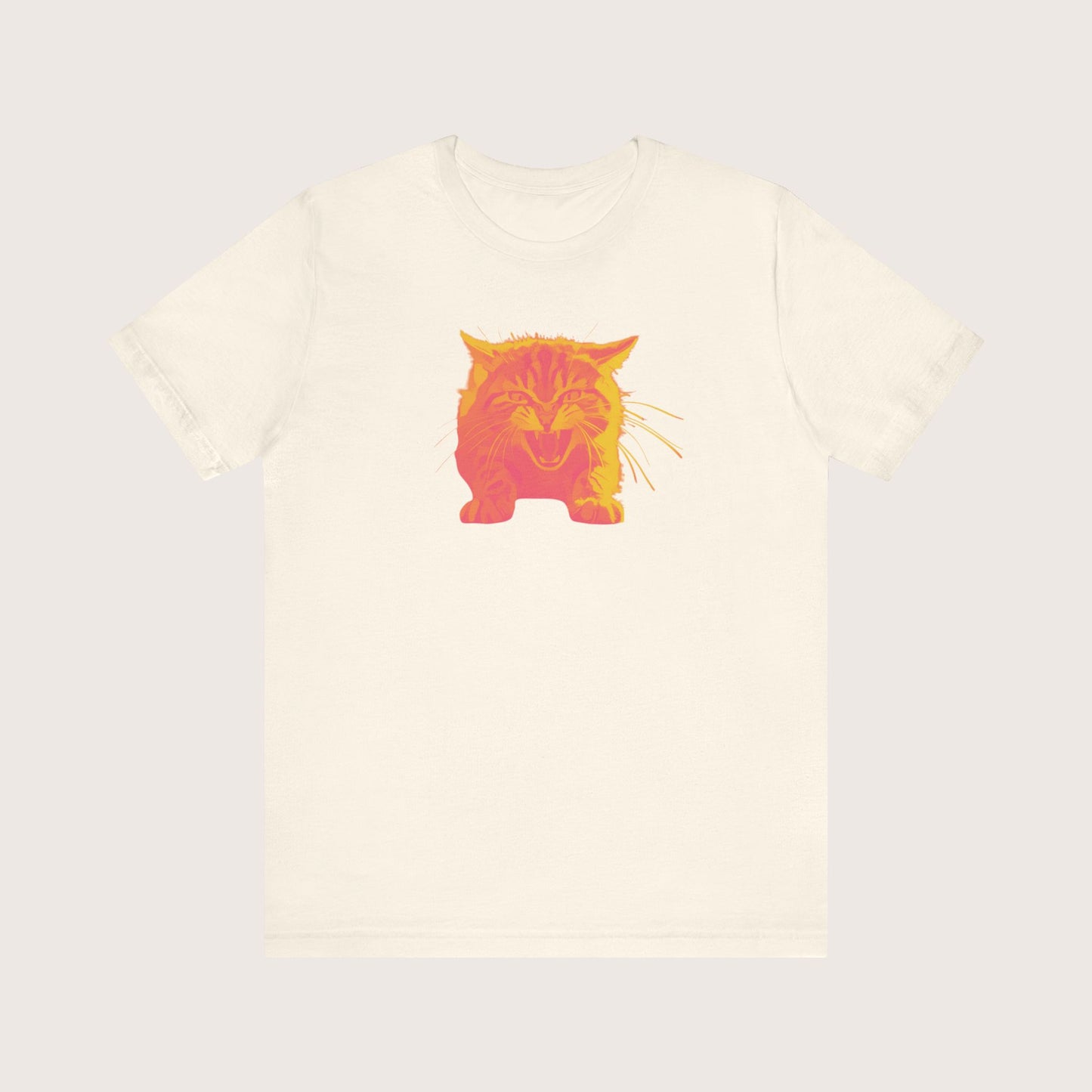 Angry Cat T-Shirt, Vibrant Color Combinations - Unisex Tee, Funny Graphic Shirt, Cat Lover Gift, Cool Tee