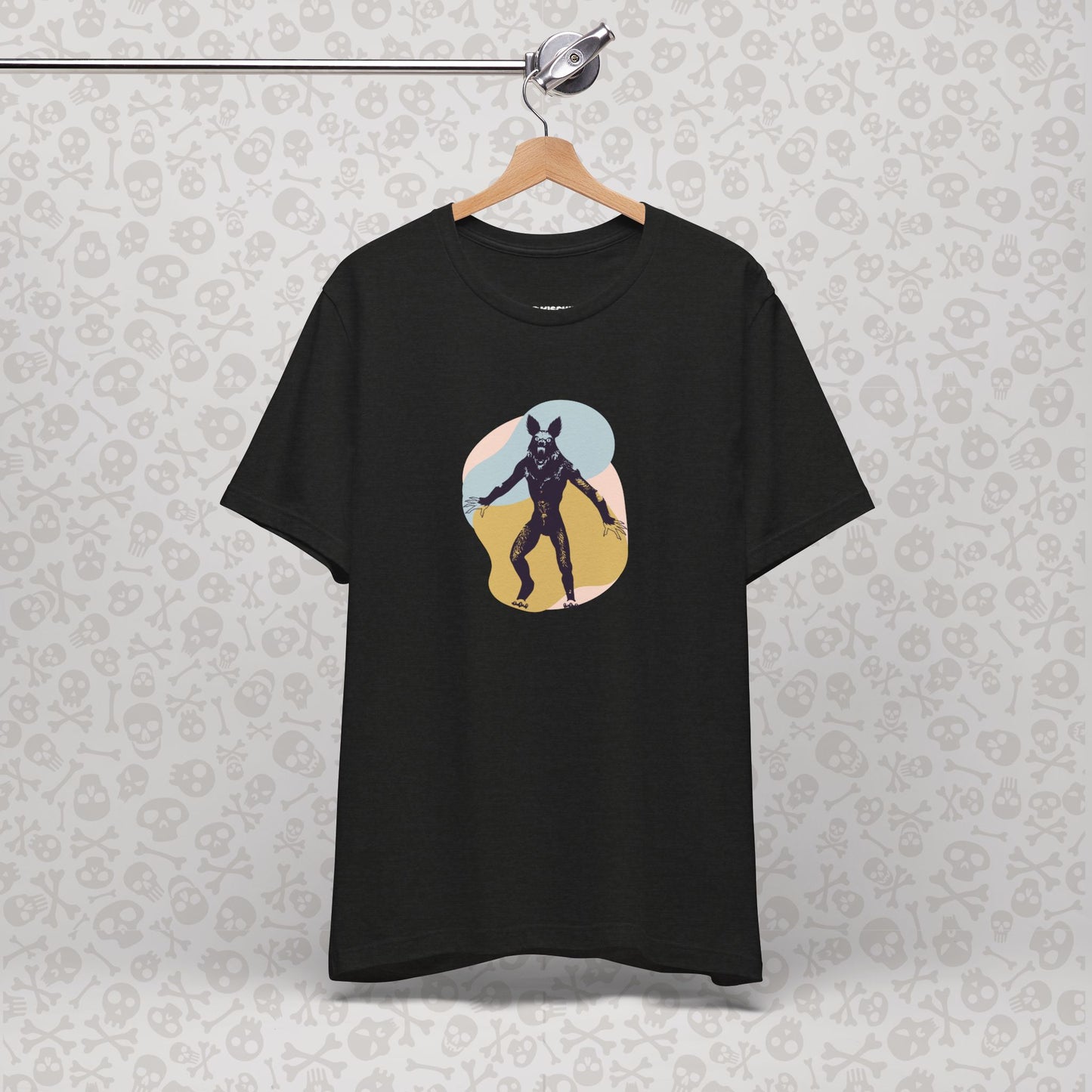 Camiseta abstracta con gráfico de hombre lobo, unisex, de Halloween, de terror, de luna llena, de Teen Wolf, de Cryptids