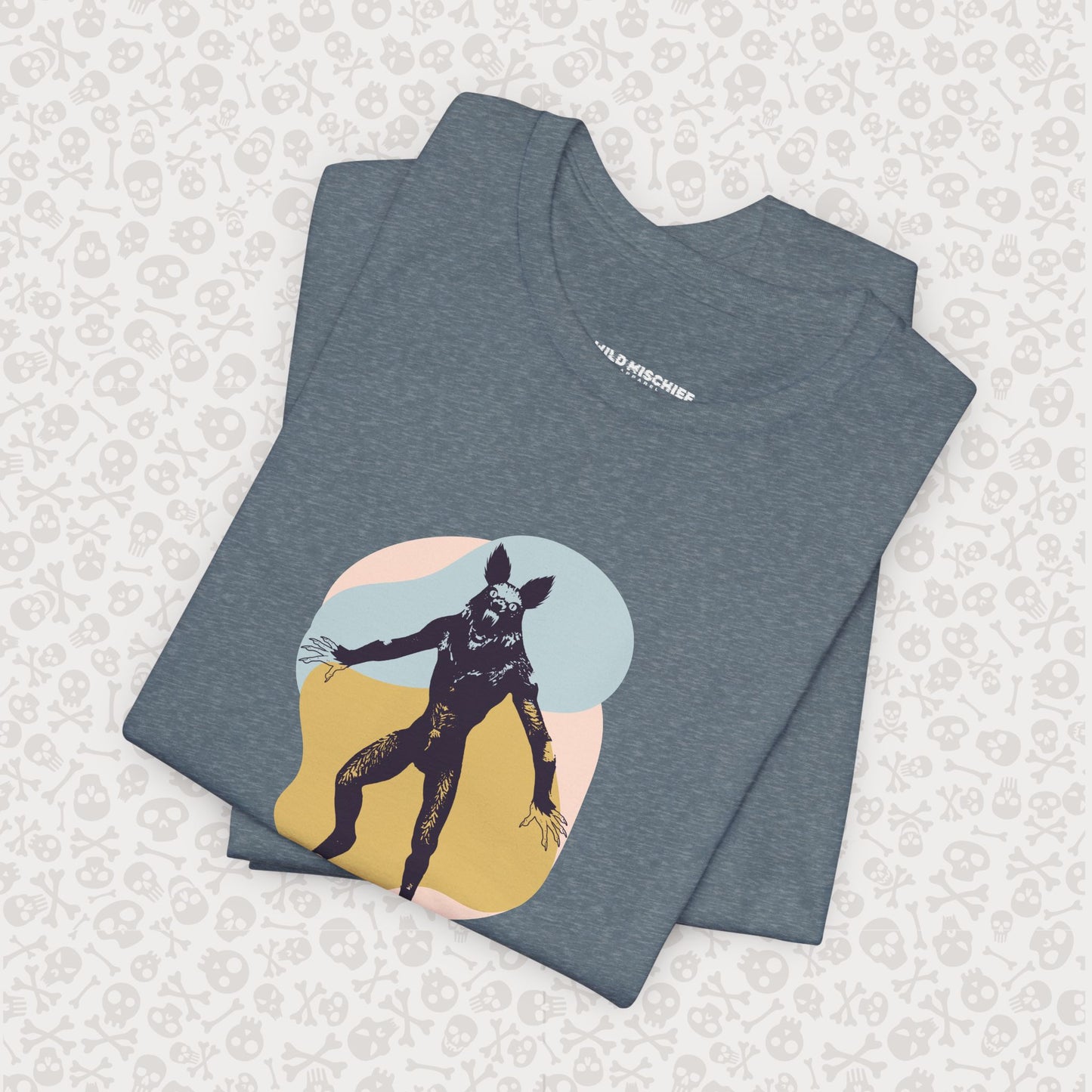 Camiseta abstracta con gráfico de hombre lobo, unisex, de Halloween, de terror, de luna llena, de Teen Wolf, de Cryptids