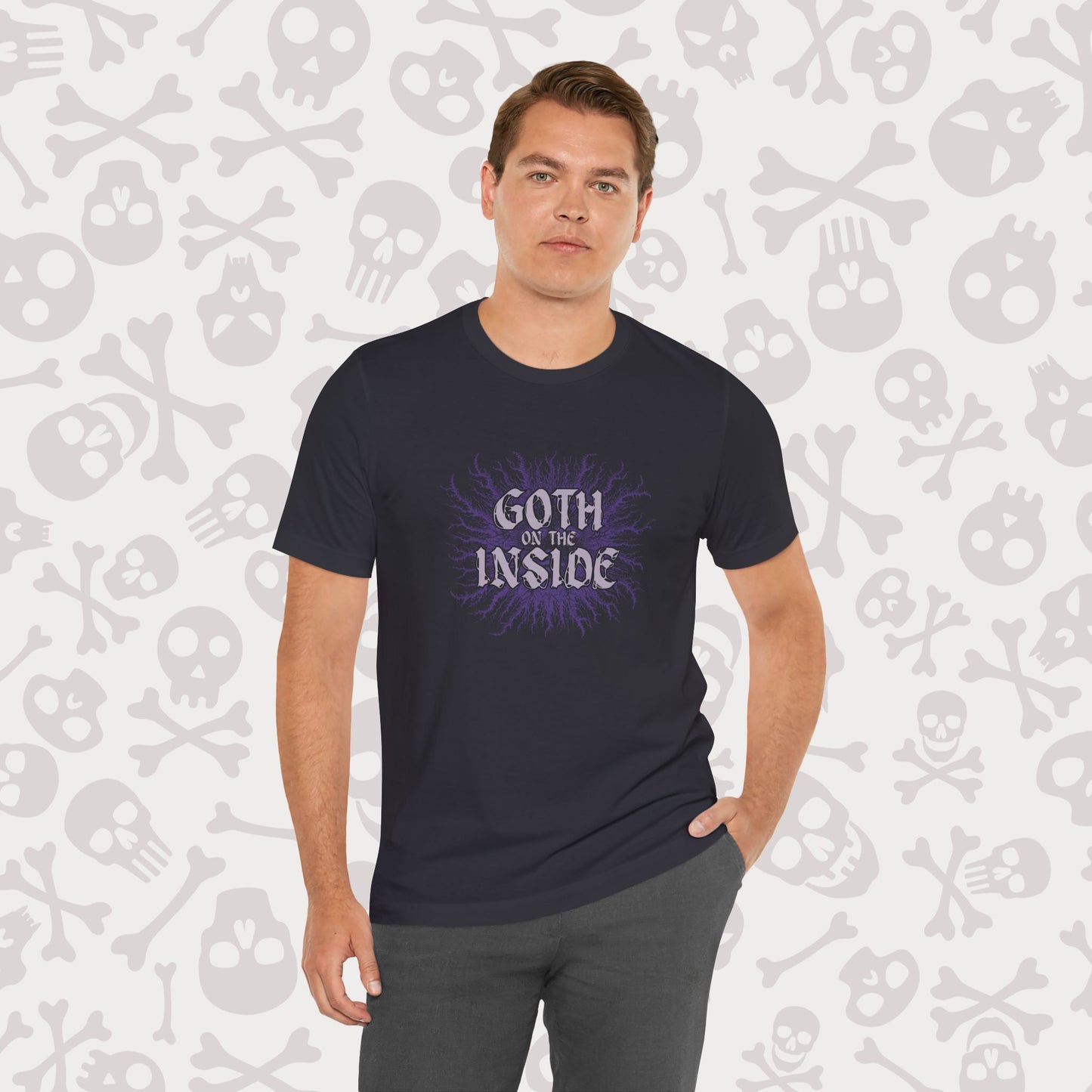 Goth on the Inside Unisex Tee, Goth Emo Punk Graphic Shirt, Dark Alternative Clothing, Punk Rock T-Shirt, Gothic Fashion Top