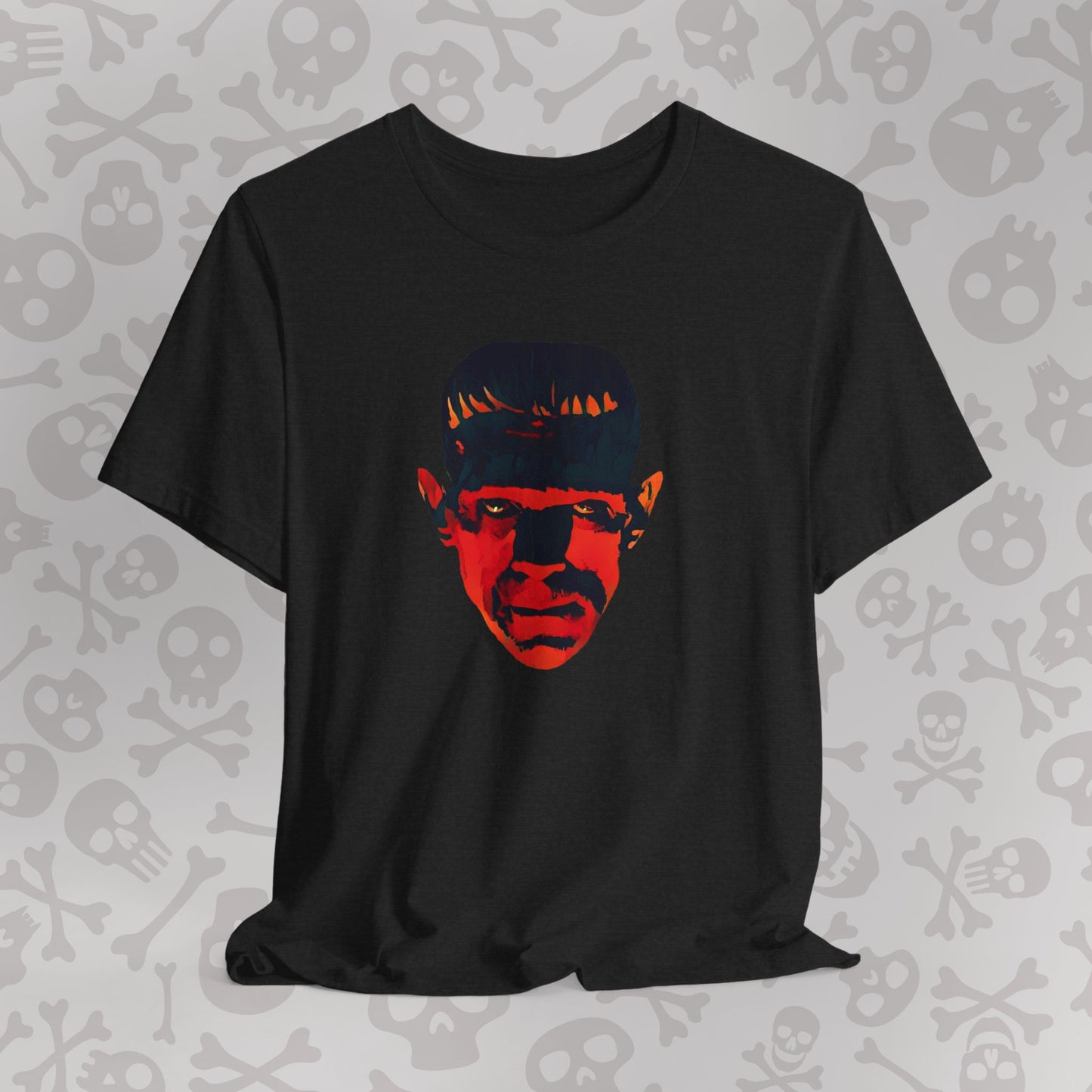 Vintage Frankenstein Tee, Halloween Shirt, Unisex Graphic T-Shirt, Horror Movie Top, Retro Costume Apparel, Spooky Gift