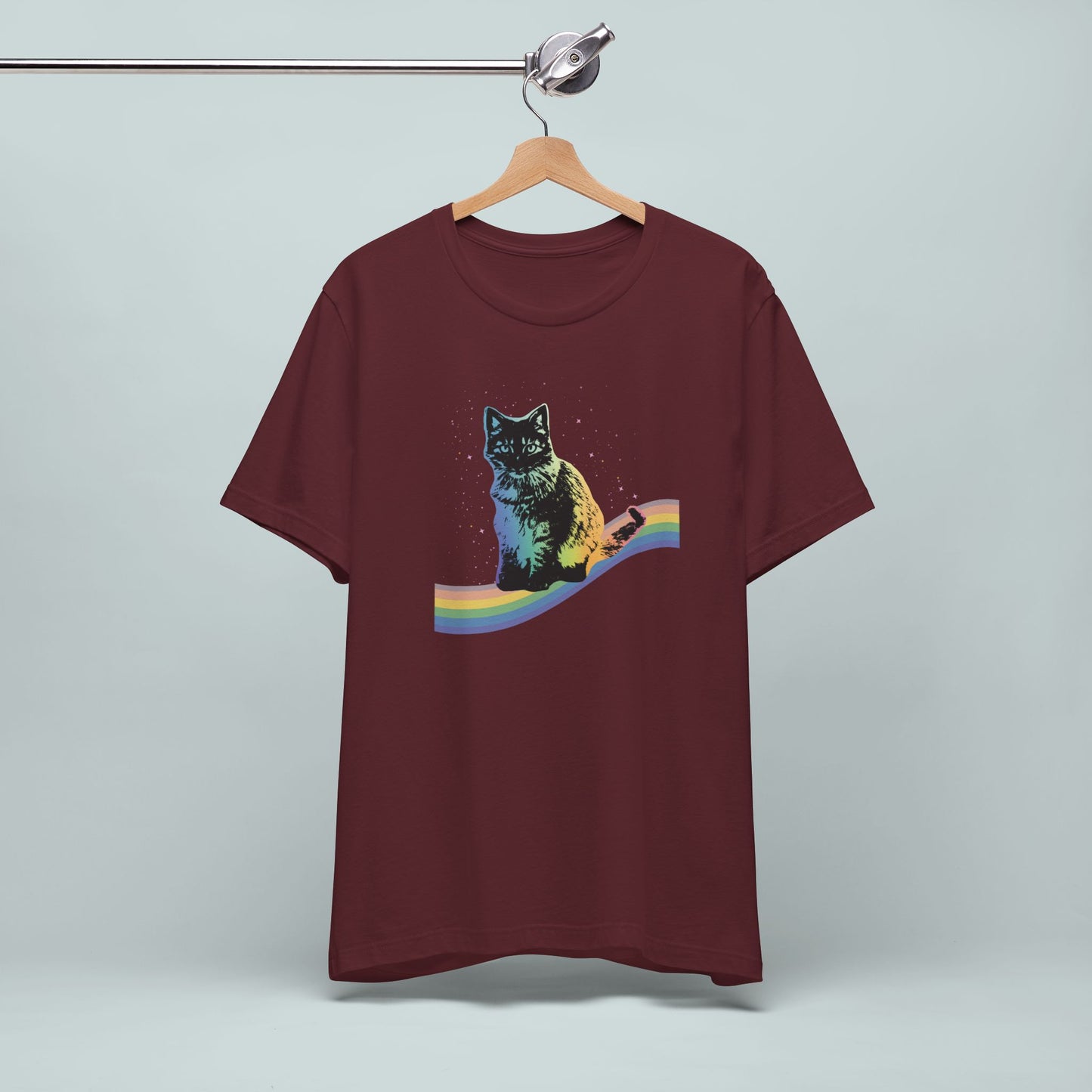 Rainbow Cat Unisex Tee, LGBTQ Pride Shirt, Colorful Kitty T-Shirt, Gay Pride Apparel, Cat Lover Gift
