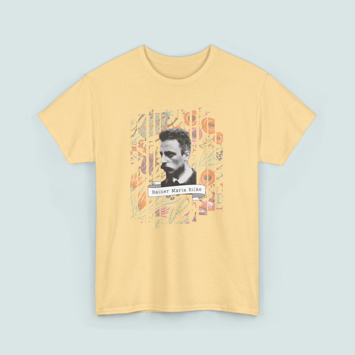 Camiseta de poesía de Rainer Maria Rilke, camiseta literaria, regalo de poesía, camiseta de poeta, regalo de escritor, floral