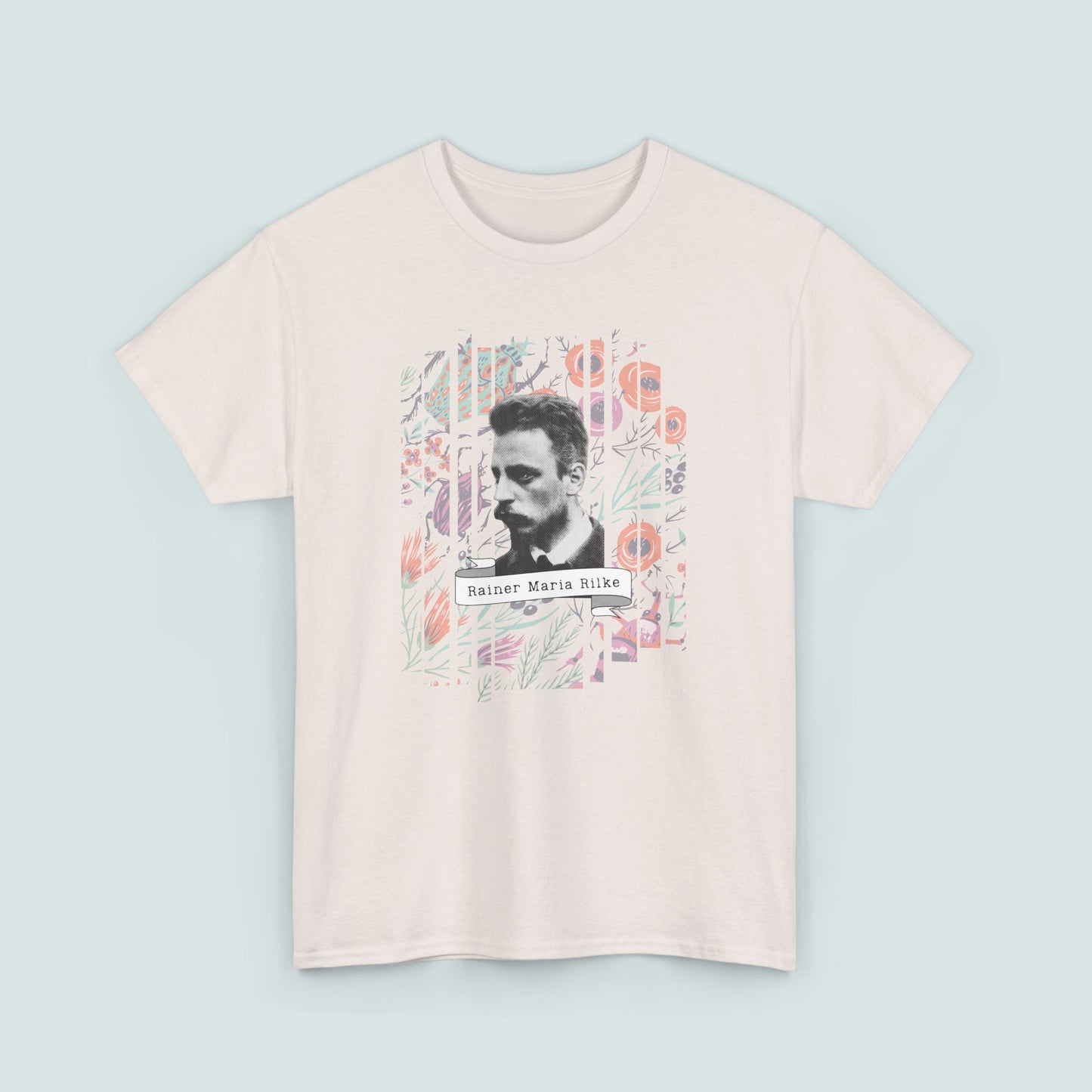 Camiseta de poesía de Rainer Maria Rilke, camiseta literaria, regalo de poesía, camiseta de poeta, regalo de escritor, floral