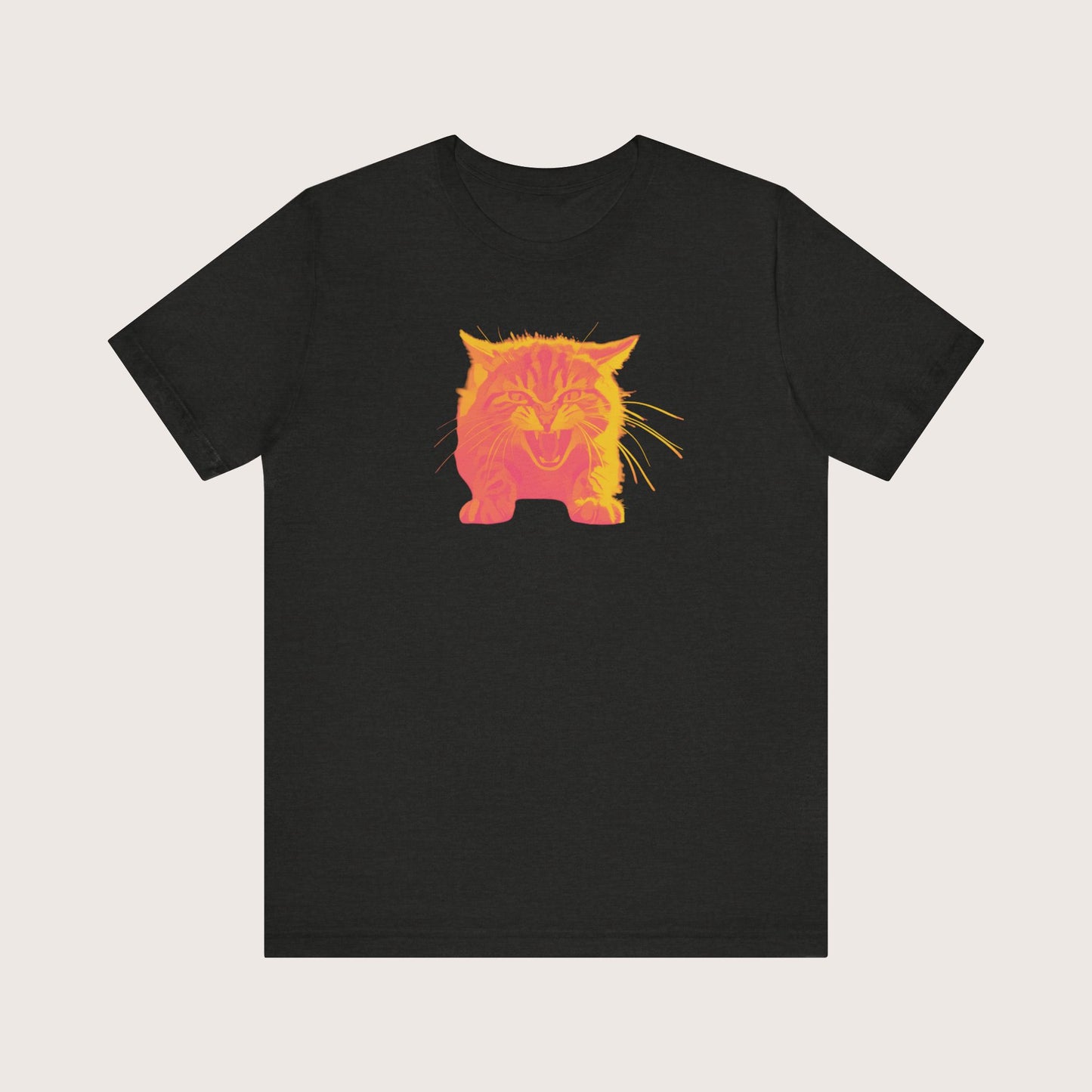 Angry Cat T-Shirt, Vibrant Color Combinations - Unisex Tee, Funny Graphic Shirt, Cat Lover Gift, Cool Tee