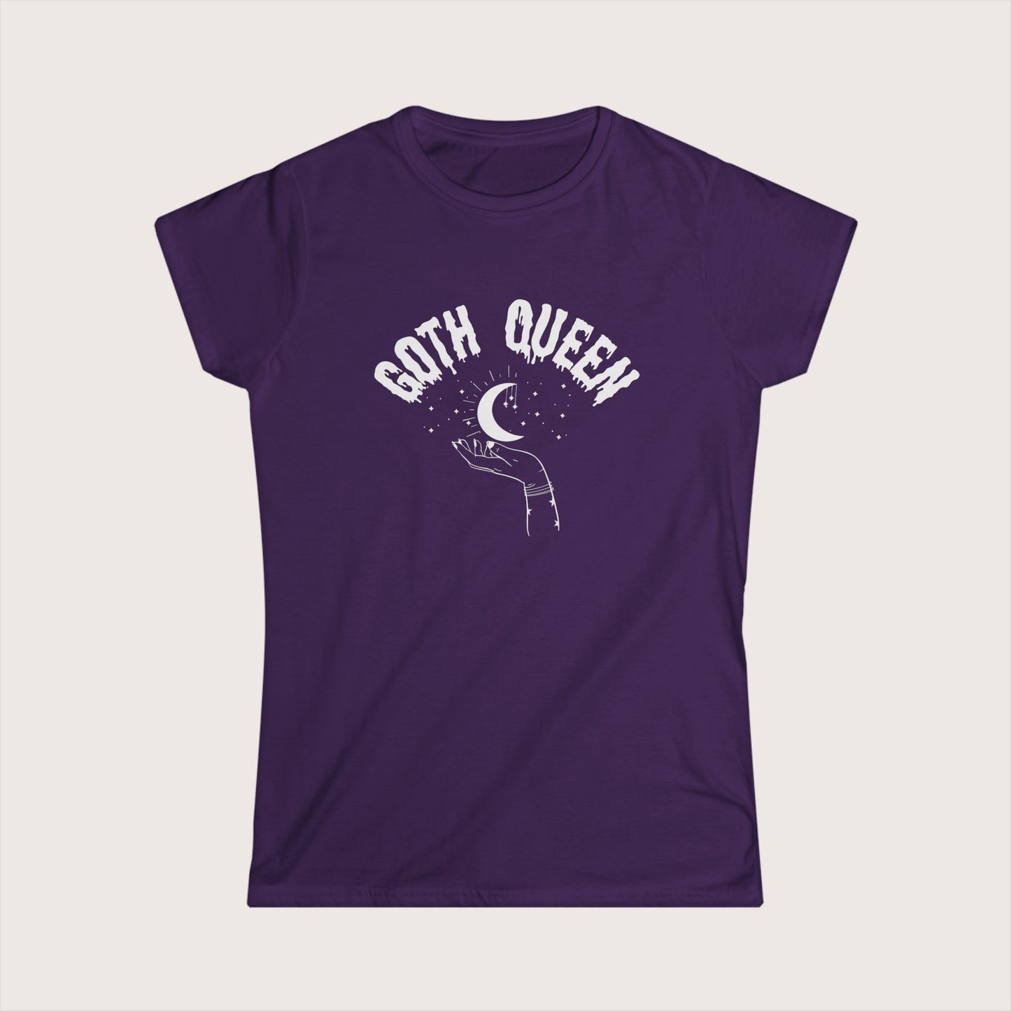 Camiseta Gótica Reina Luna, Camiseta Gótica para Mujer, Top Oscuro, Ropa Gótica, Camiseta con Fases Lunares