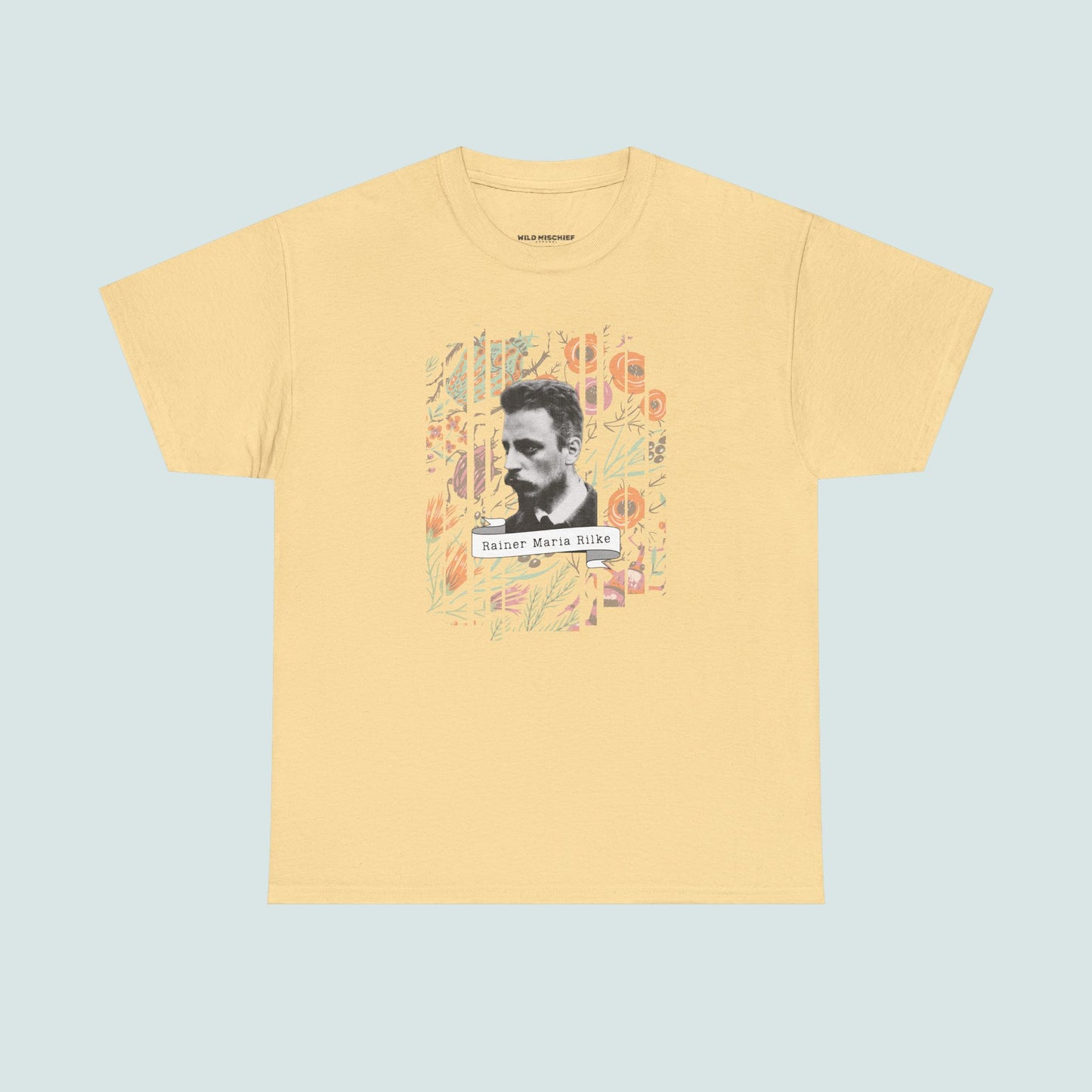 Camiseta de poesía de Rainer Maria Rilke, camiseta literaria, regalo de poesía, camiseta de poeta, regalo de escritor, floral
