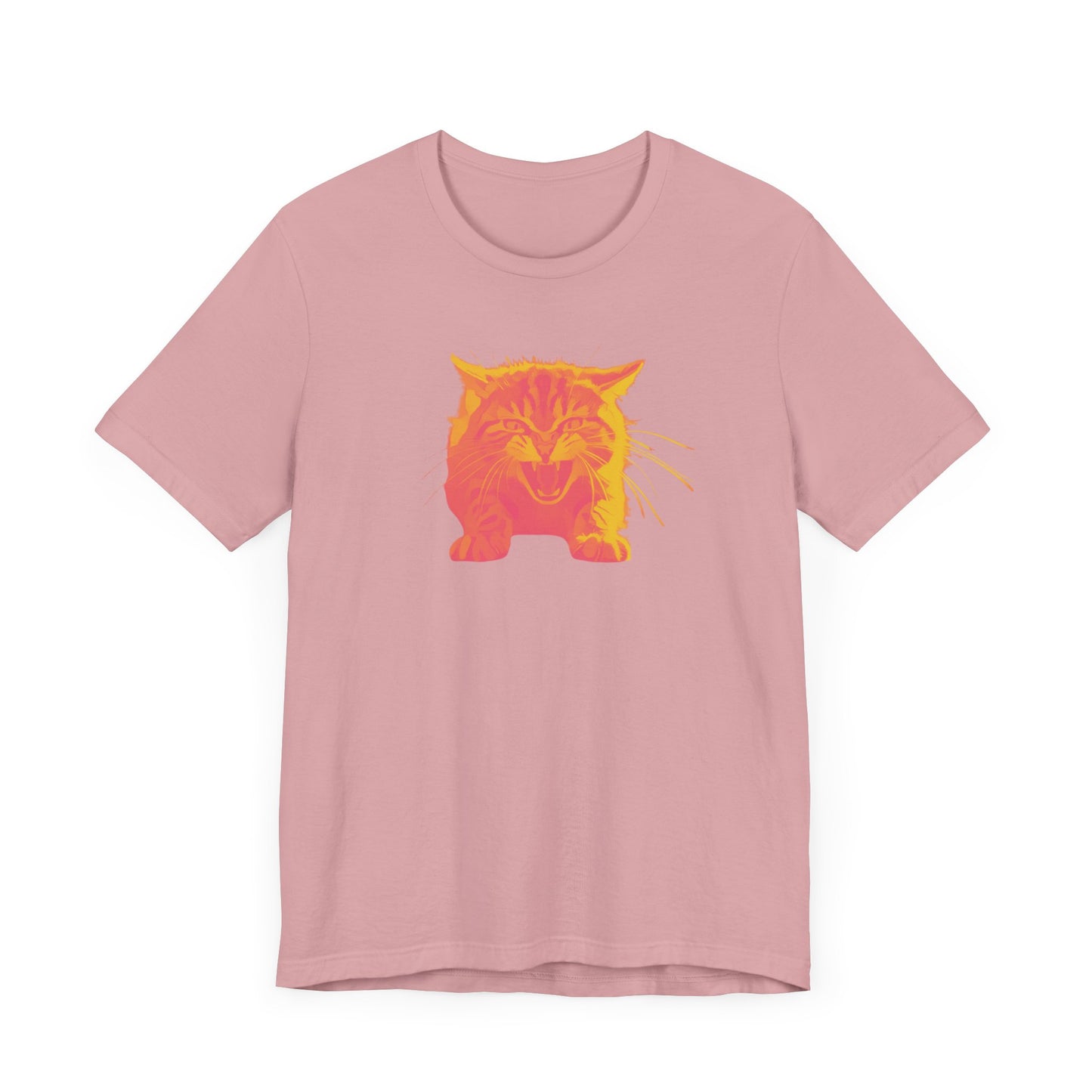 Angry Cat T-Shirt, Vibrant Color Combinations - Unisex Tee, Funny Graphic Shirt, Cat Lover Gift, Cool Tee
