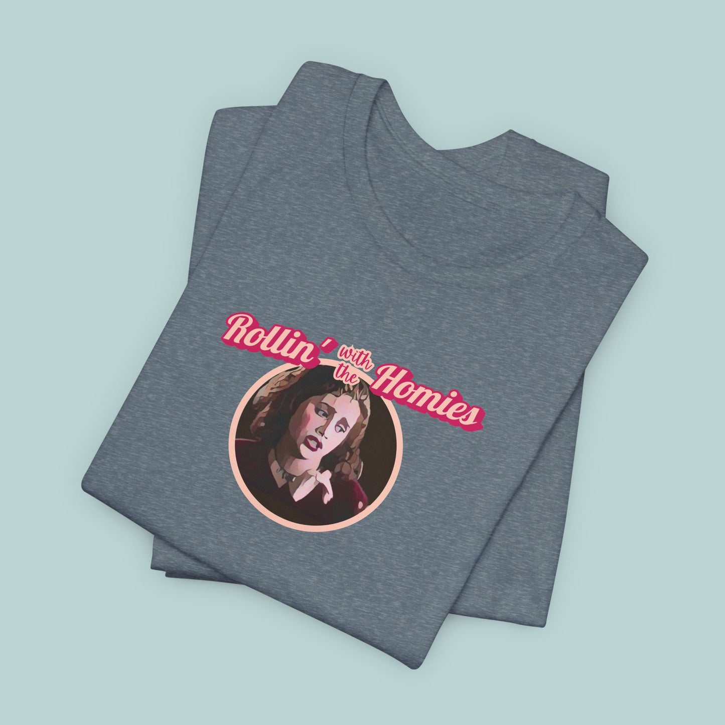 Camiseta de la película Clueless Rollin' With the Homies de los 90, top de moda retro, camiseta con gráficos hipster, camiseta vintage de cultura pop, camisetas clásicas de culto