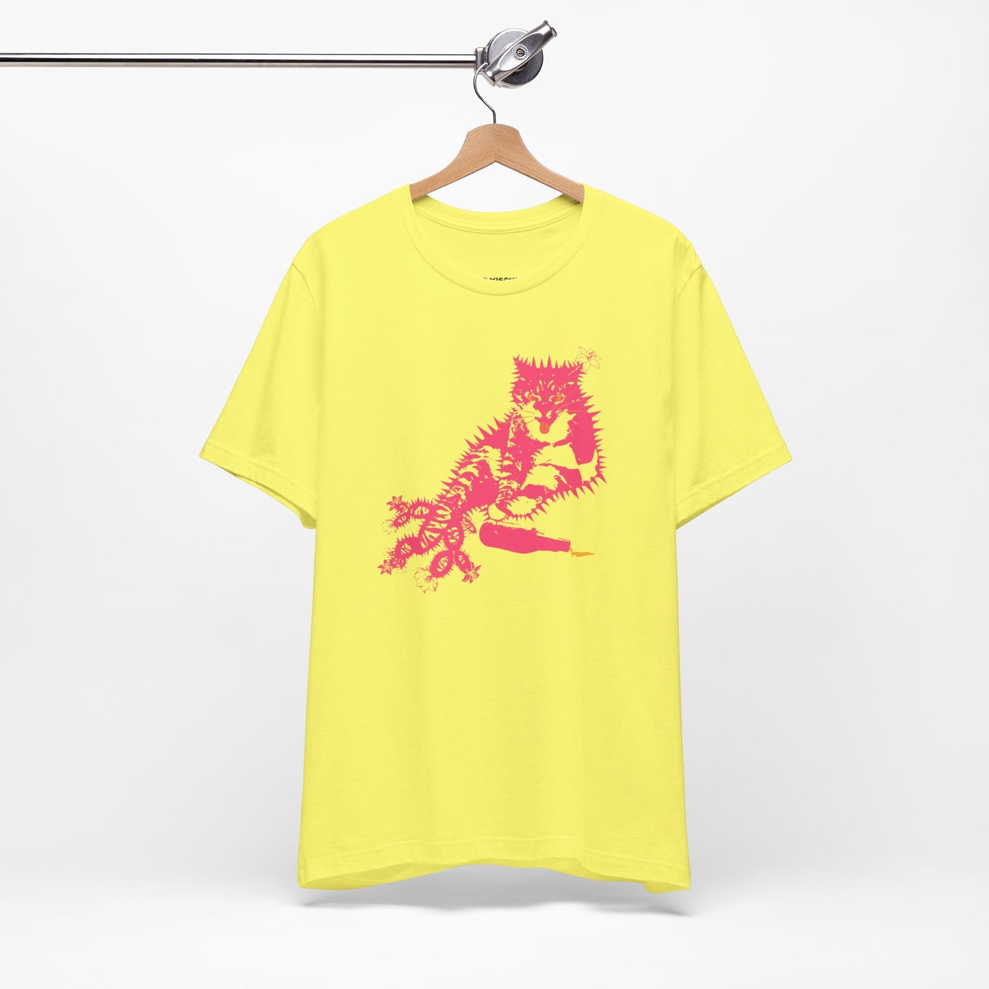 Cactus Cat Cryptid T-Shirt, Desert Mythical Creature Tee, Unisex Graphic Shirt, Succulent Kitty Apparel, Southwest Animal Top, Drunk Cat