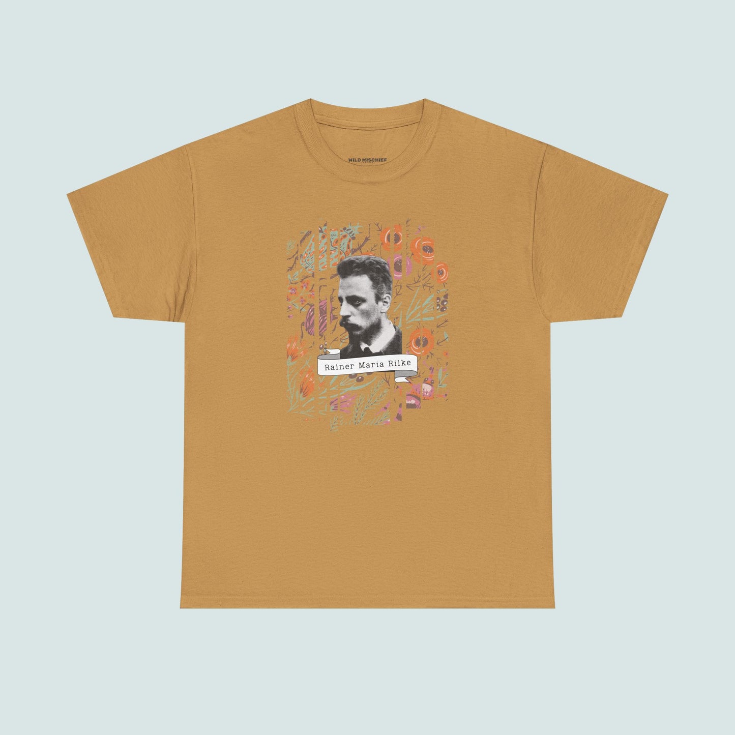 Camiseta de poesía de Rainer Maria Rilke, camiseta literaria, regalo de poesía, camiseta de poeta, regalo de escritor, floral