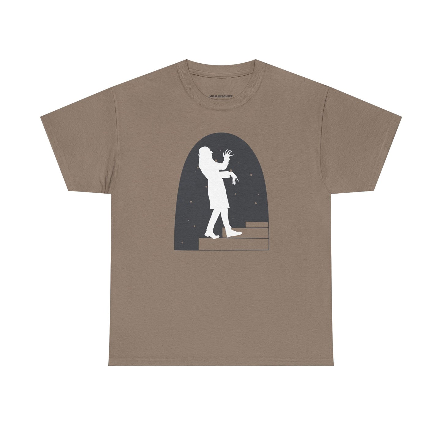 Camiseta de la película de terror Nosferatu - Estampado negro mate, unisex, de algodón grueso, con escena de escalera de vampiros, ropa gótica para fans del terror, un clásico de culto.