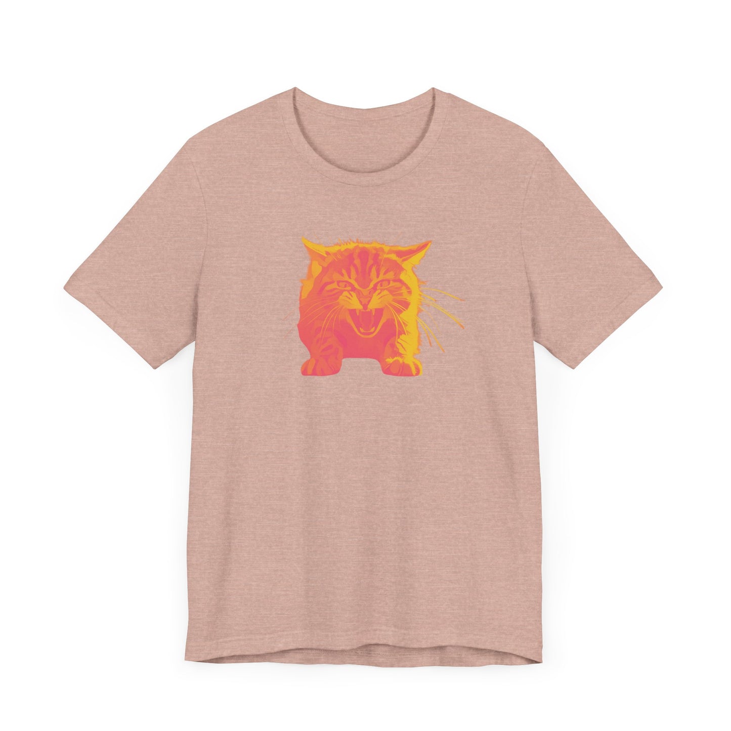 Angry Cat T-Shirt, Vibrant Color Combinations - Unisex Tee, Funny Graphic Shirt, Cat Lover Gift, Cool Tee