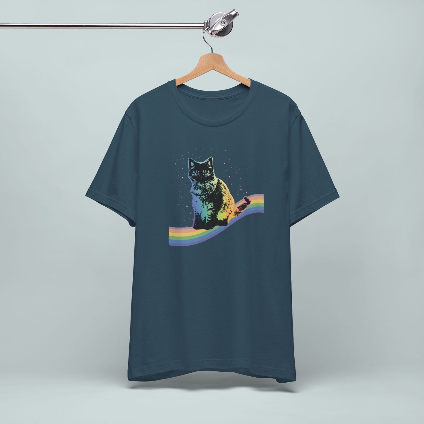Rainbow Cat Unisex Tee, LGBTQ Pride Shirt, Colorful Kitty T-Shirt, Gay Pride Apparel, Cat Lover Gift