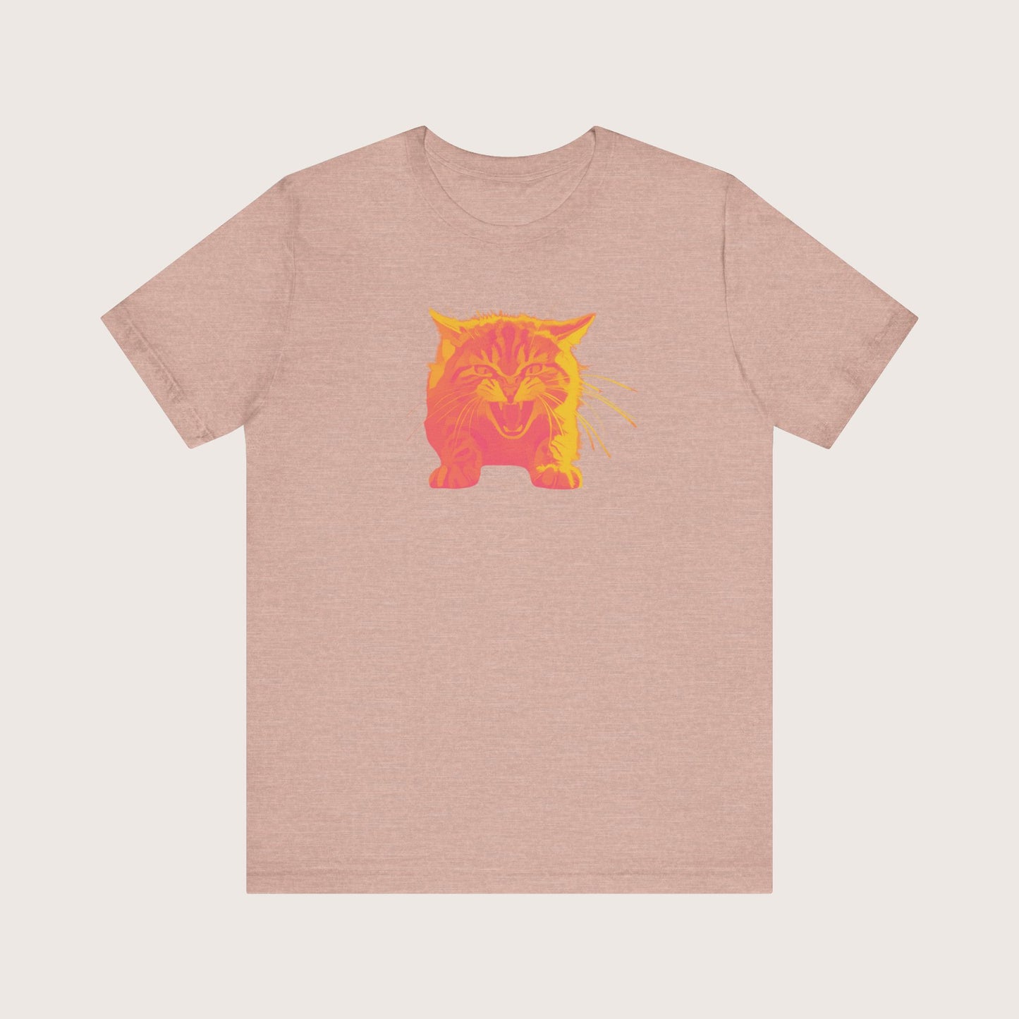 Angry Cat T-Shirt, Vibrant Color Combinations - Unisex Tee, Funny Graphic Shirt, Cat Lover Gift, Cool Tee