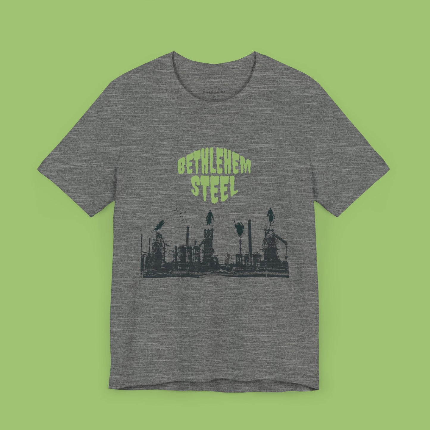 Spooky Bethlehem Steel T-Shirt, Bethlehem Goth, Vintage Style Tee, Retro Graphic Top, Unisex Jersey Short Sleeve Tee, Bethlehem PA