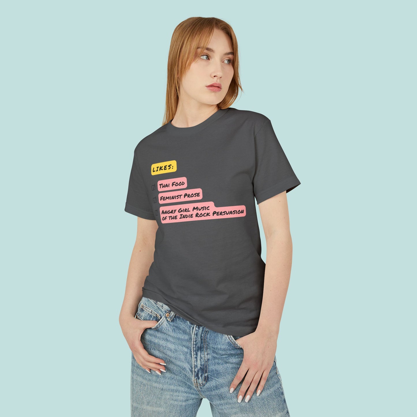 Camiseta vintage inspirada en películas de los 90, camiseta musical de Angry Girl, top con gráfico de prosa feminista, regalo para amantes de la comida tailandesa, camiseta unisex de algodón grueso.