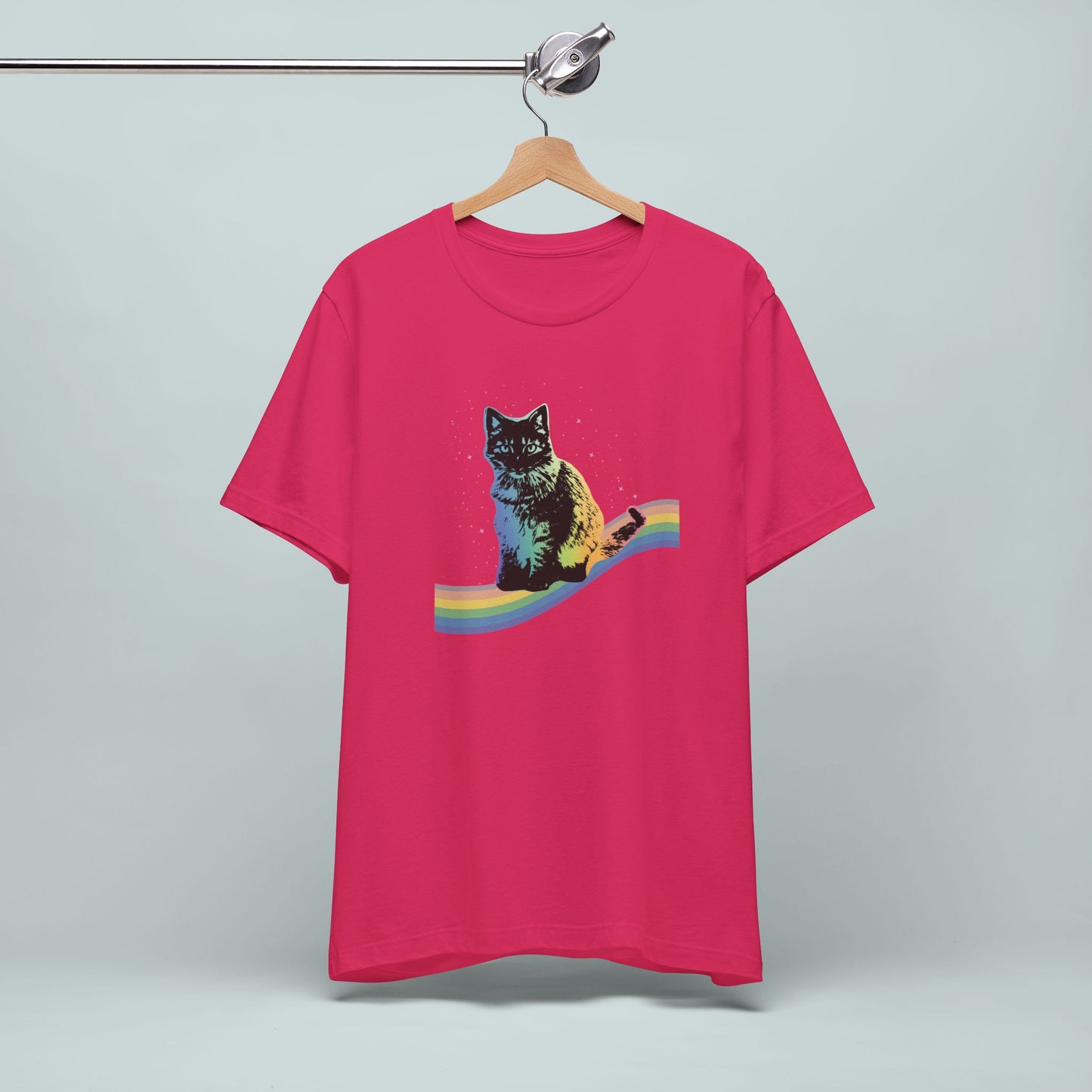 Rainbow Cat Unisex Tee, LGBTQ Pride Shirt, Colorful Kitty T-Shirt, Gay Pride Apparel, Cat Lover Gift