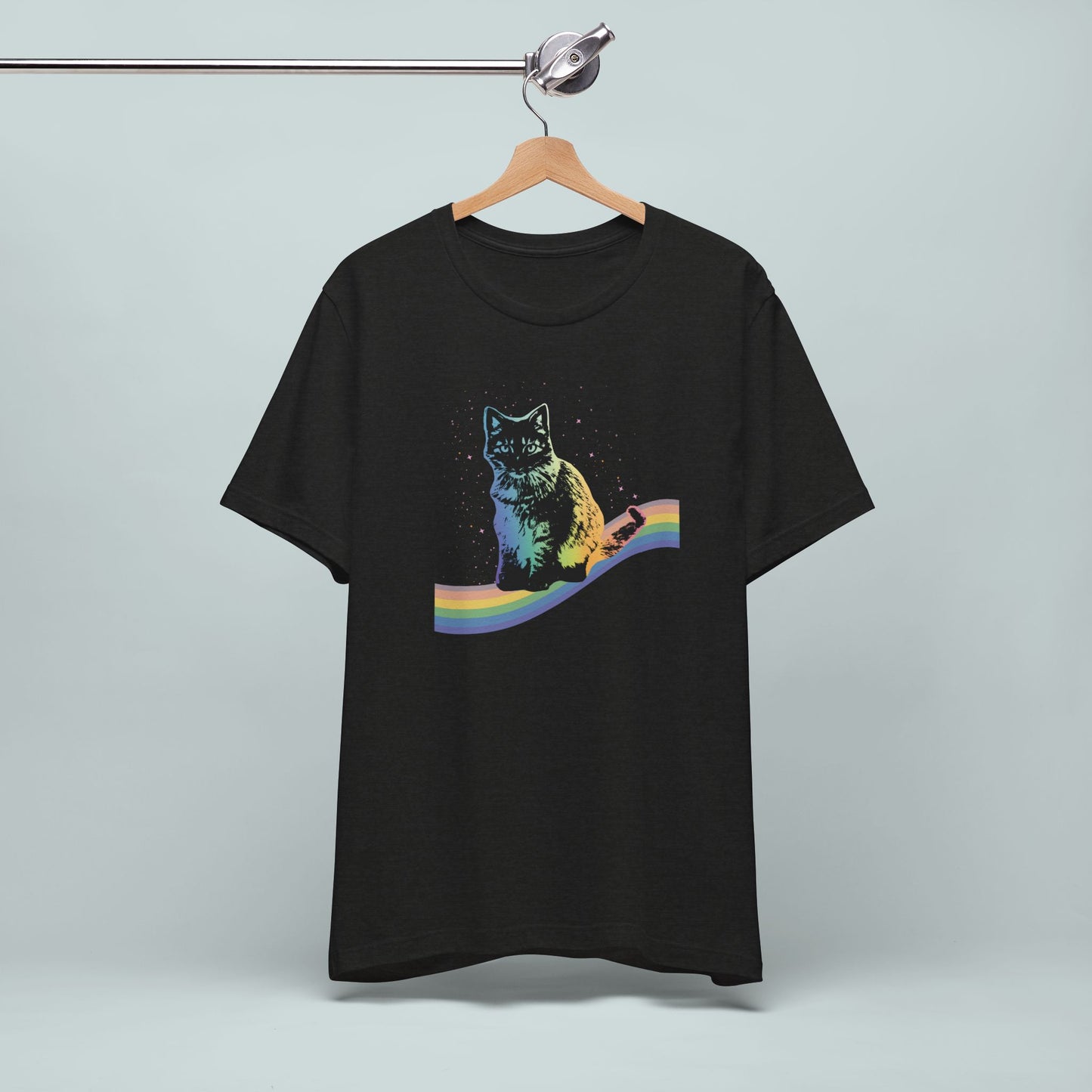 Rainbow Cat Unisex Tee, LGBTQ Pride Shirt, Colorful Kitty T-Shirt, Gay Pride Apparel, Cat Lover Gift