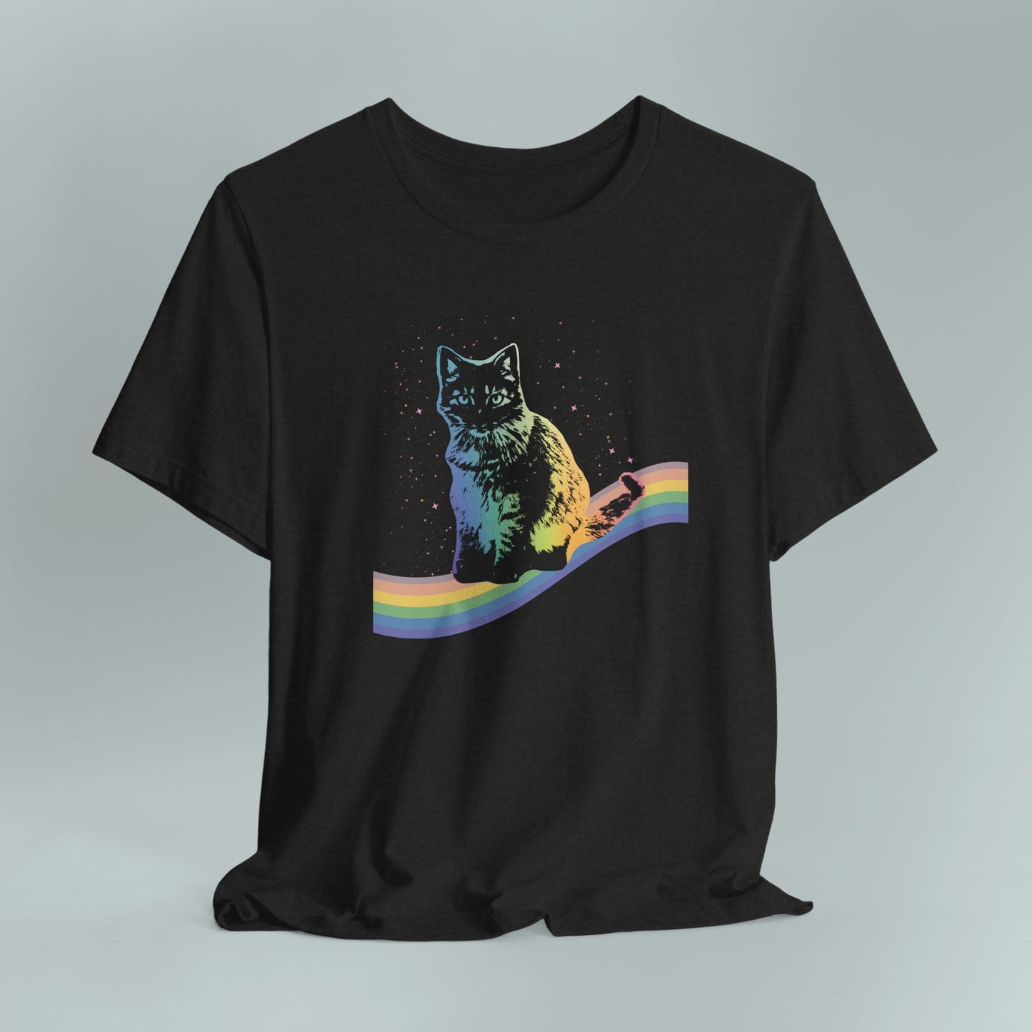 Rainbow Cat Unisex Tee, LGBTQ Pride Shirt, Colorful Kitty T-Shirt, Gay Pride Apparel, Cat Lover Gift