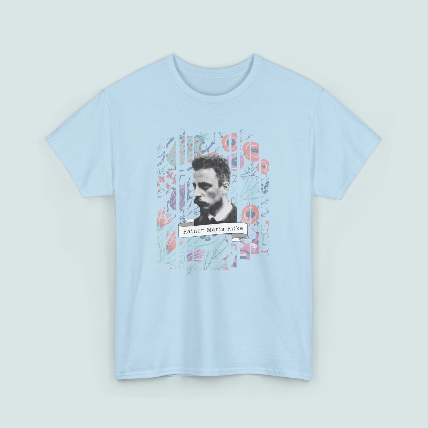 Camiseta de poesía de Rainer Maria Rilke, camiseta literaria, regalo de poesía, camiseta de poeta, regalo de escritor, floral