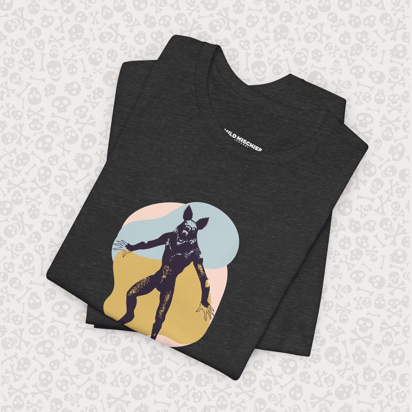 Camiseta abstracta con gráfico de hombre lobo, unisex, de Halloween, de terror, de luna llena, de Teen Wolf, de Cryptids