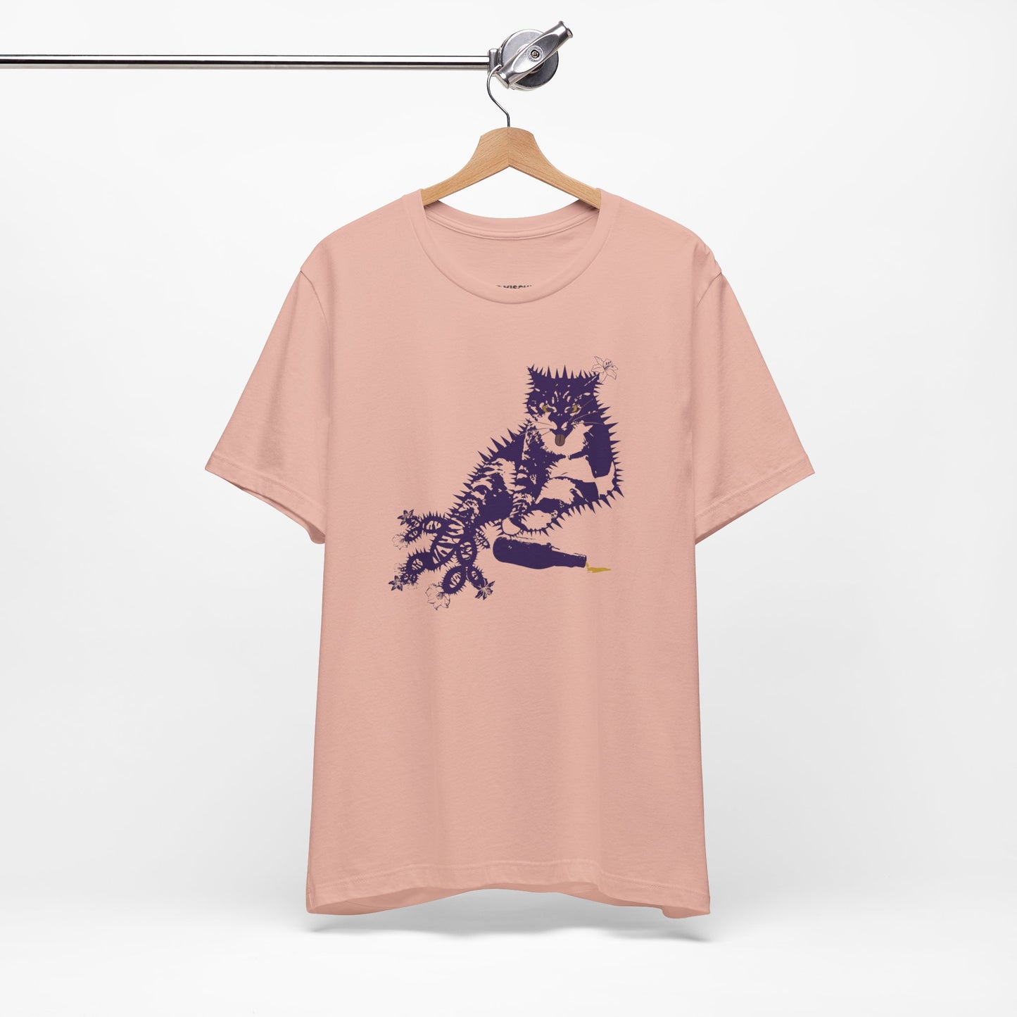 Cactus Cat Cryptid T-Shirt, Desert Mythical Creature Tee, Unisex Graphic Shirt, Succulent Kitty Apparel, Southwest Animal Top, Drunk Cat
