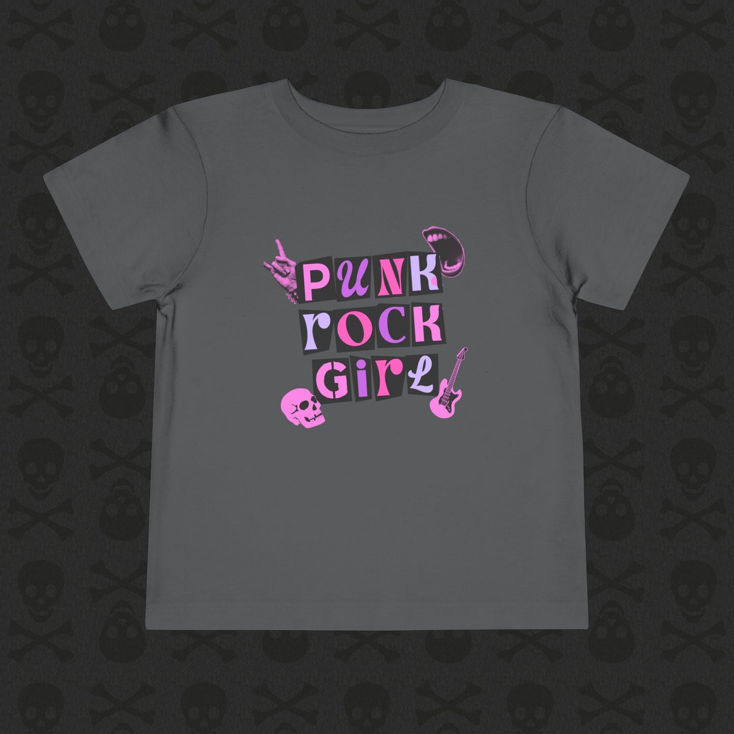 Punk Rock Girl Toddler Tee | Cute Kids Graphic T-Shirt | Trendy Toddler Gift, Birthday Outfit, Rocker Style