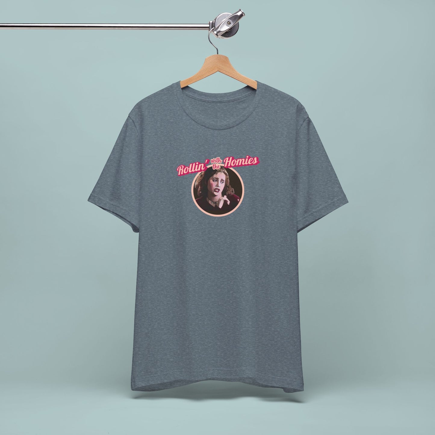 Camiseta de la película Clueless Rollin' With the Homies de los 90, top de moda retro, camiseta con gráficos hipster, camiseta vintage de cultura pop, camisetas clásicas de culto