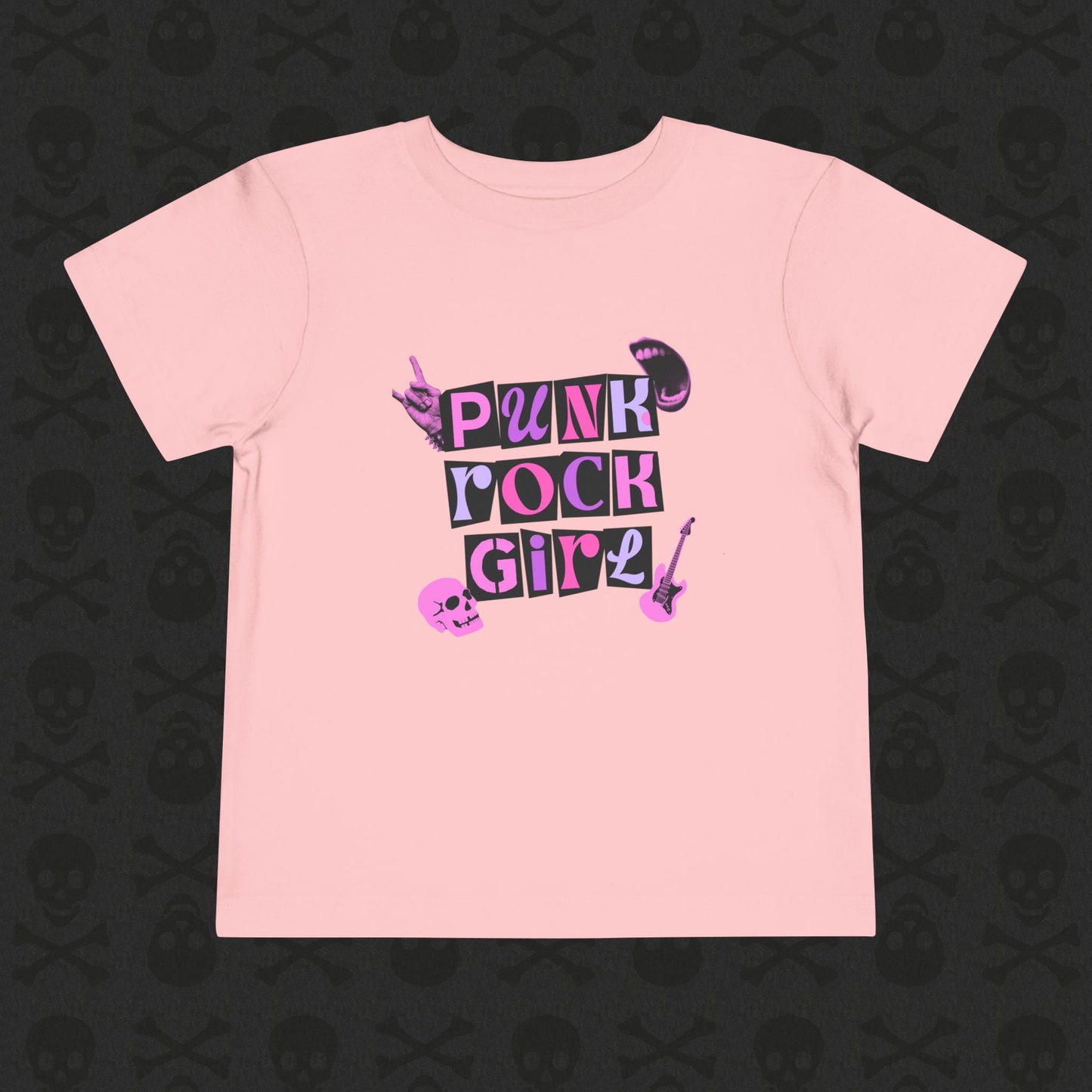 Punk Rock Girl Toddler Tee | Cute Kids Graphic T-Shirt | Trendy Toddler Gift, Birthday Outfit, Rocker Style