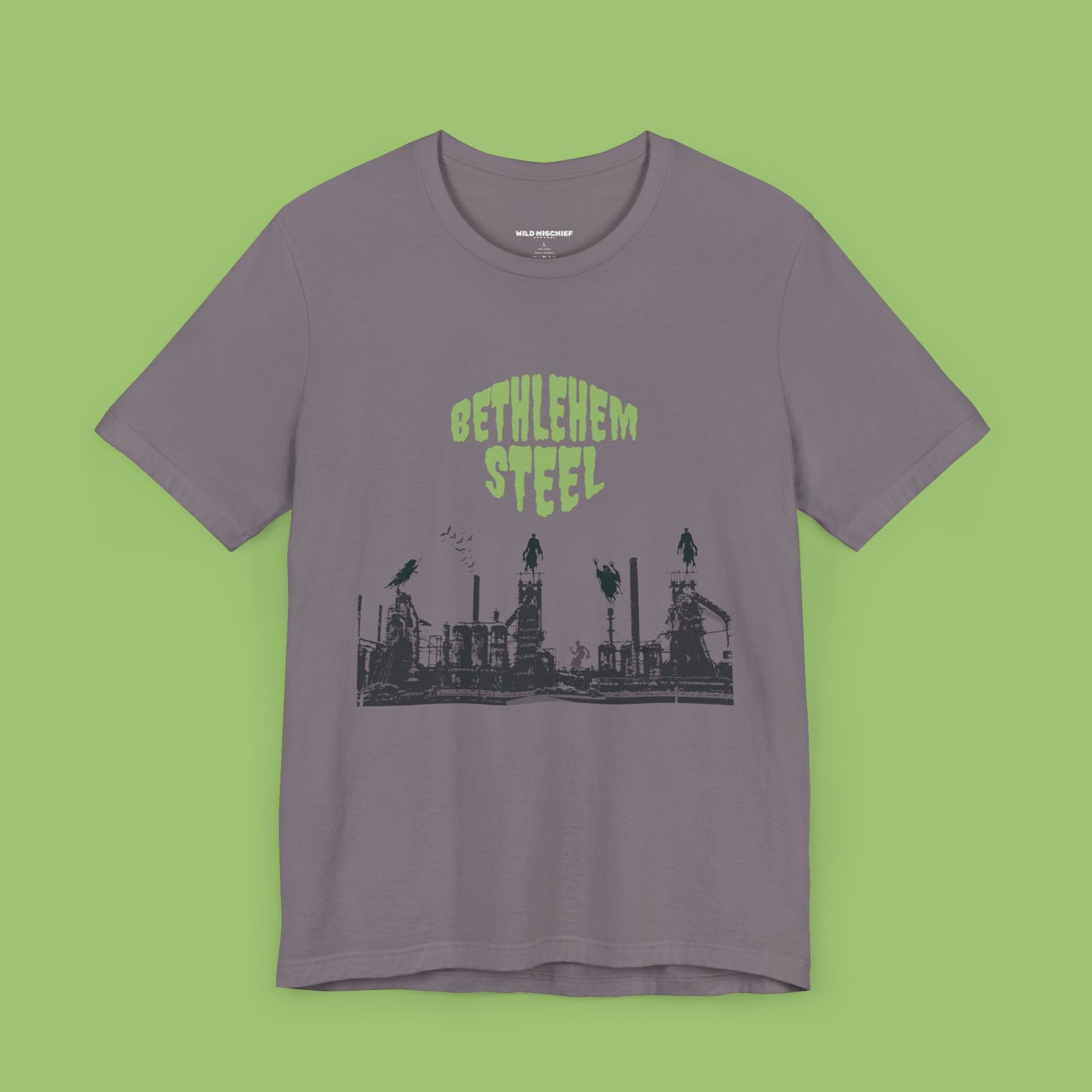 Spooky Bethlehem Steel T-Shirt, Bethlehem Goth, Vintage Style Tee, Retro Graphic Top, Unisex Jersey Short Sleeve Tee, Bethlehem PA