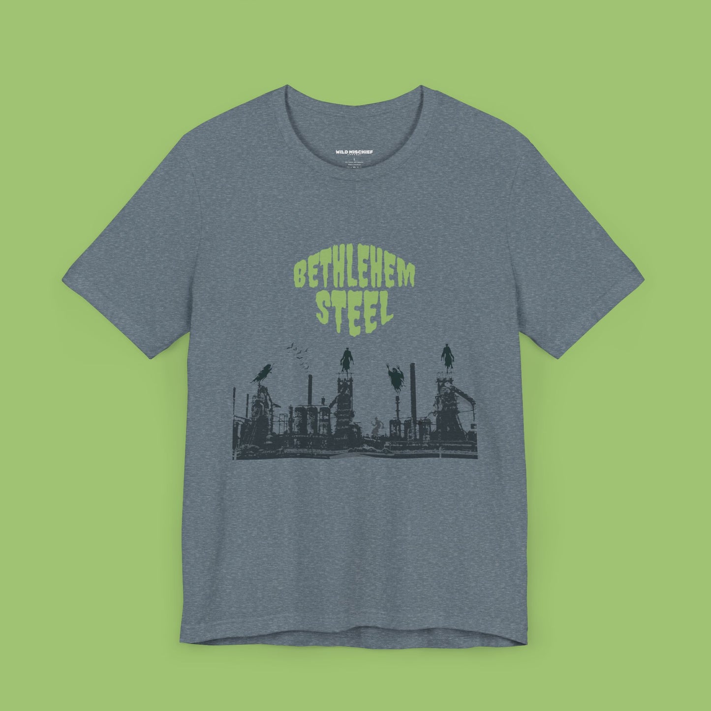 Spooky Bethlehem Steel T-Shirt, Bethlehem Goth, Vintage Style Tee, Retro Graphic Top, Unisex Jersey Short Sleeve Tee, Bethlehem PA