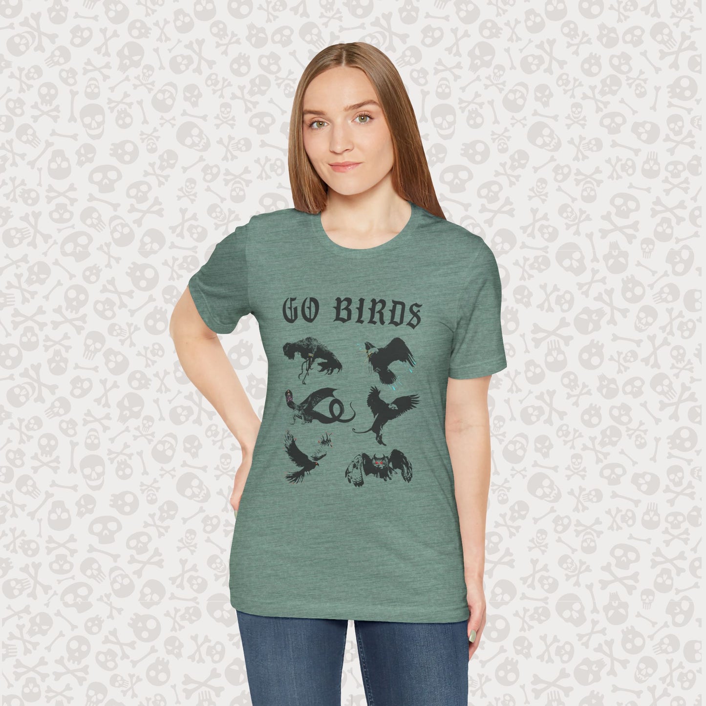 Go Birds Cryptids T-Shirt, Bird Cryptid Tee, Thunderbird Shirt, Snallygaster, Griffin, Phoenix, Devil Bird, Terror Bird, Philadelphia Shirt