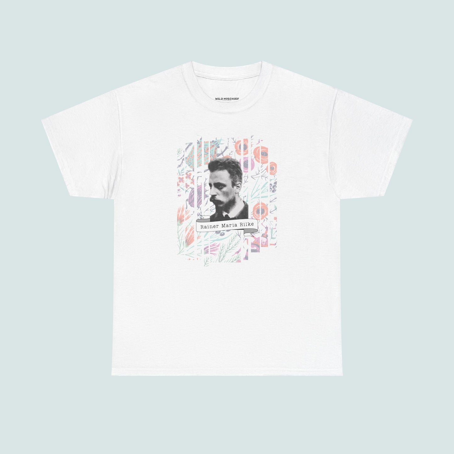 Camiseta de poesía de Rainer Maria Rilke, camiseta literaria, regalo de poesía, camiseta de poeta, regalo de escritor, floral